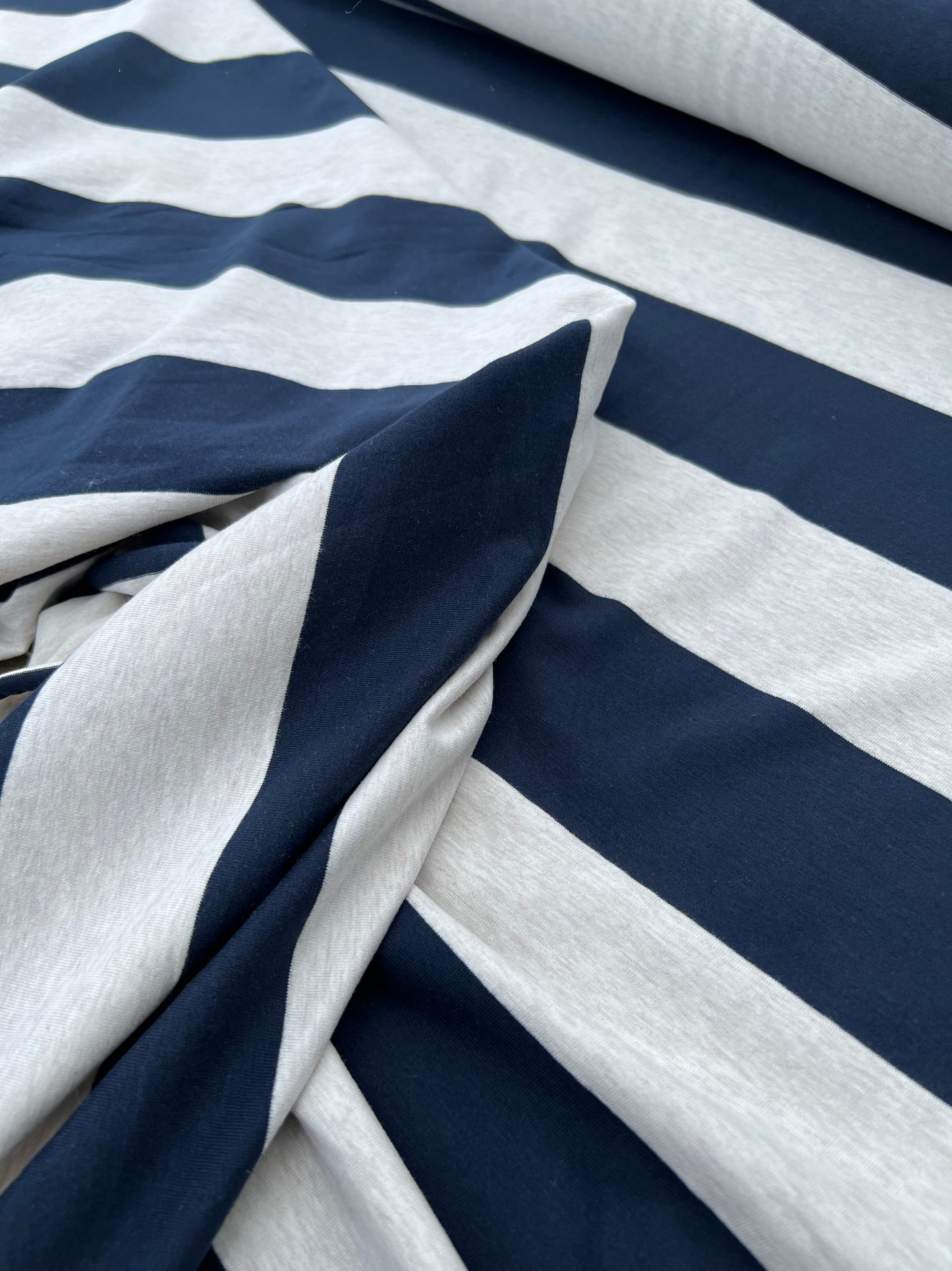 Fiona 015 slub jersey stripes ecru/navy