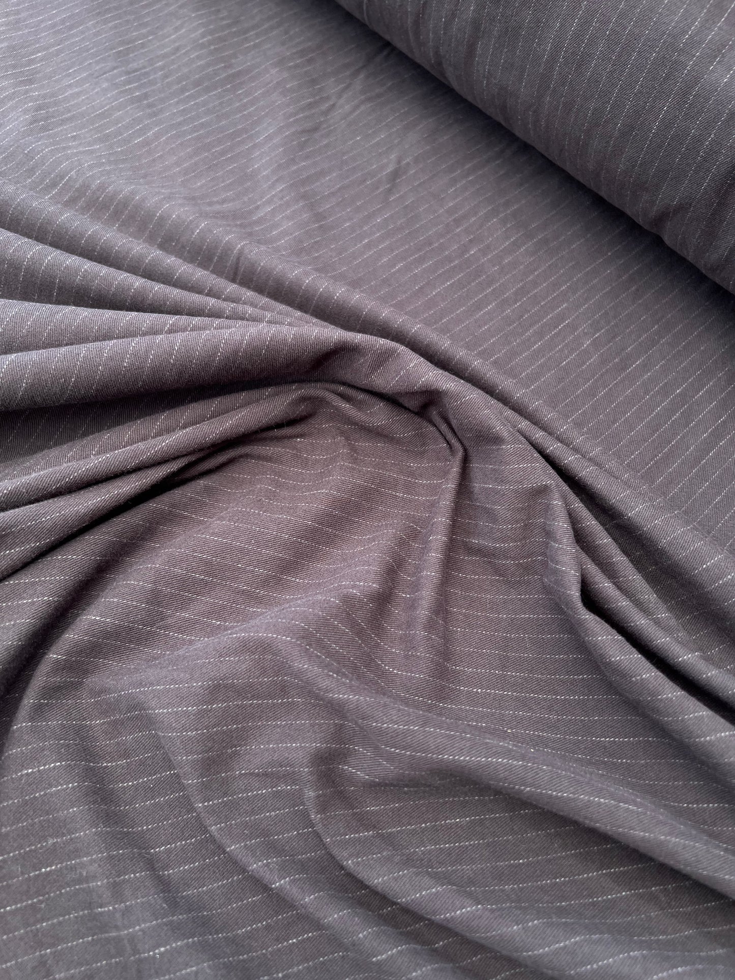 Fiona 024 heavy cotton brown with ecru stripes