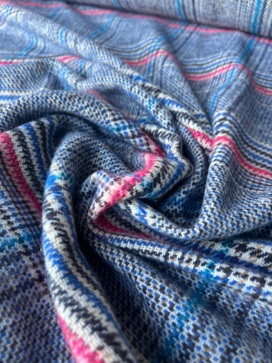 LISA 026 multi blue /pink checkered heavy cotton tweed