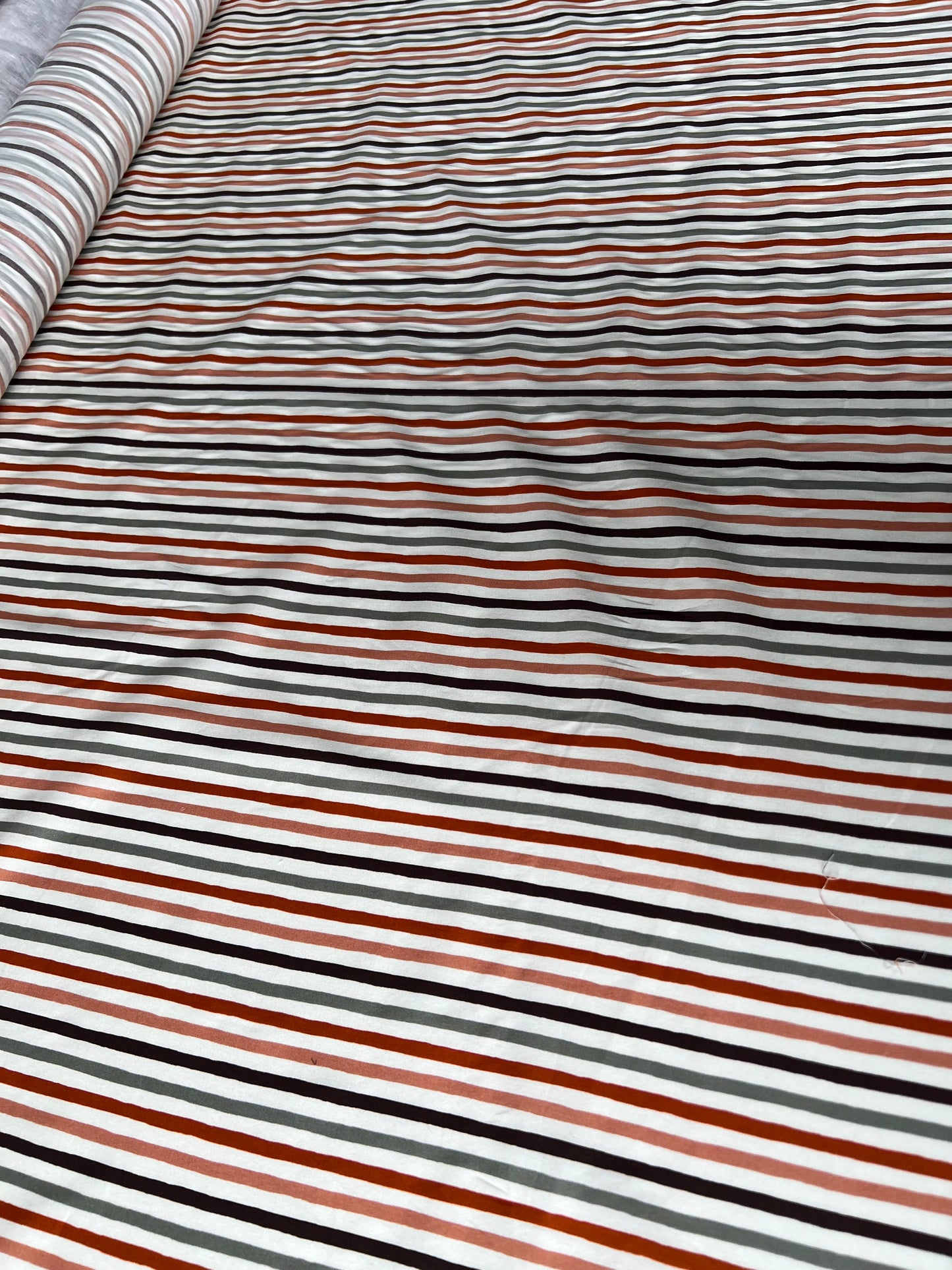 Wallet on diet 002 cotton voile print stripes orange/brown/white