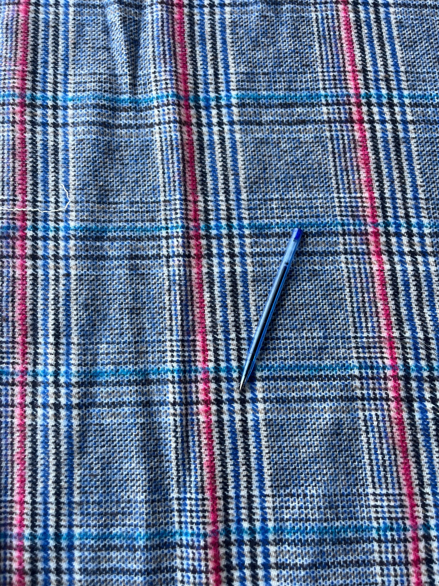 LISA 026 multi blue /pink checkered heavy cotton tweed