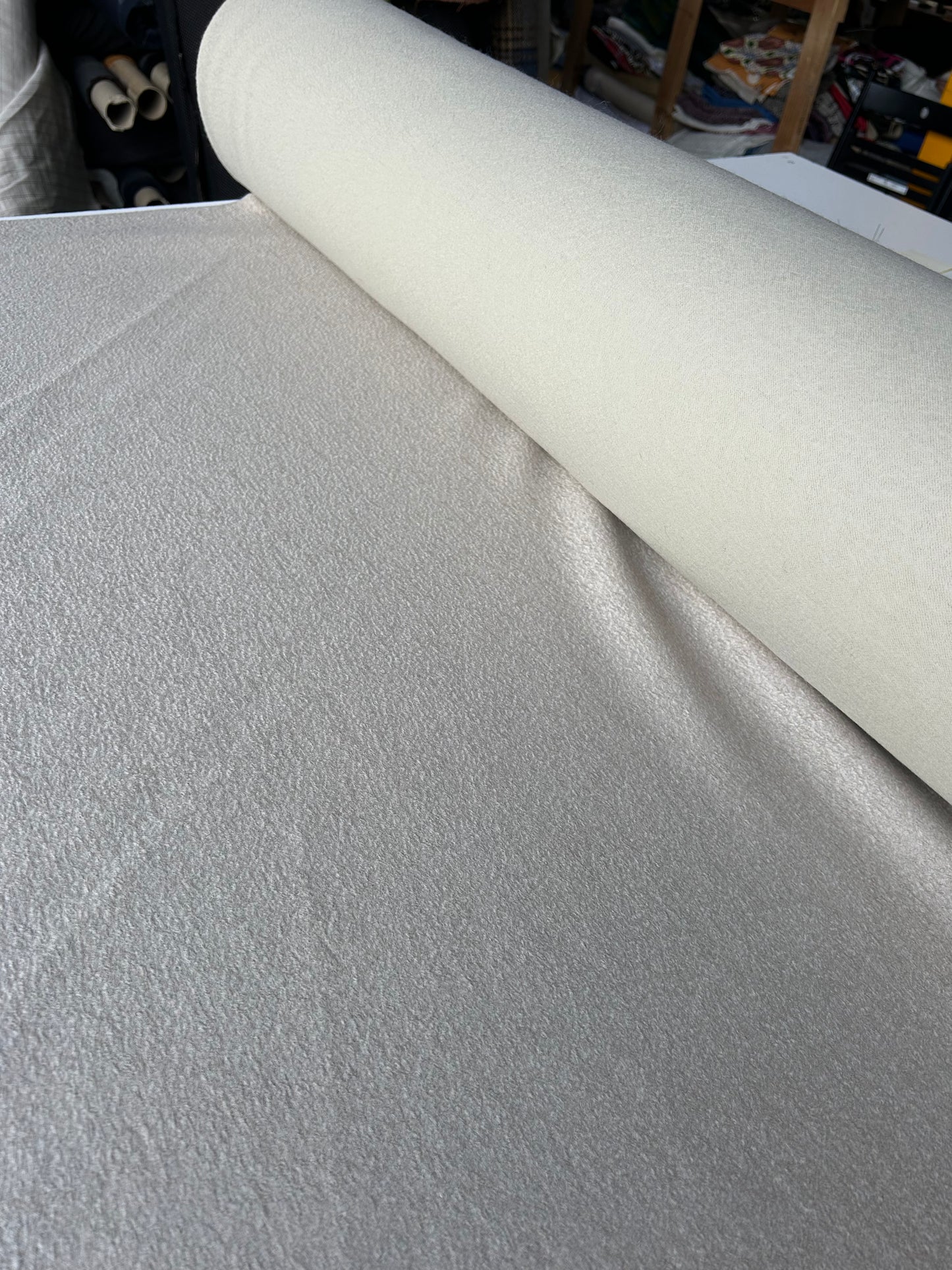 LISA 068 beige heavy boiled wool