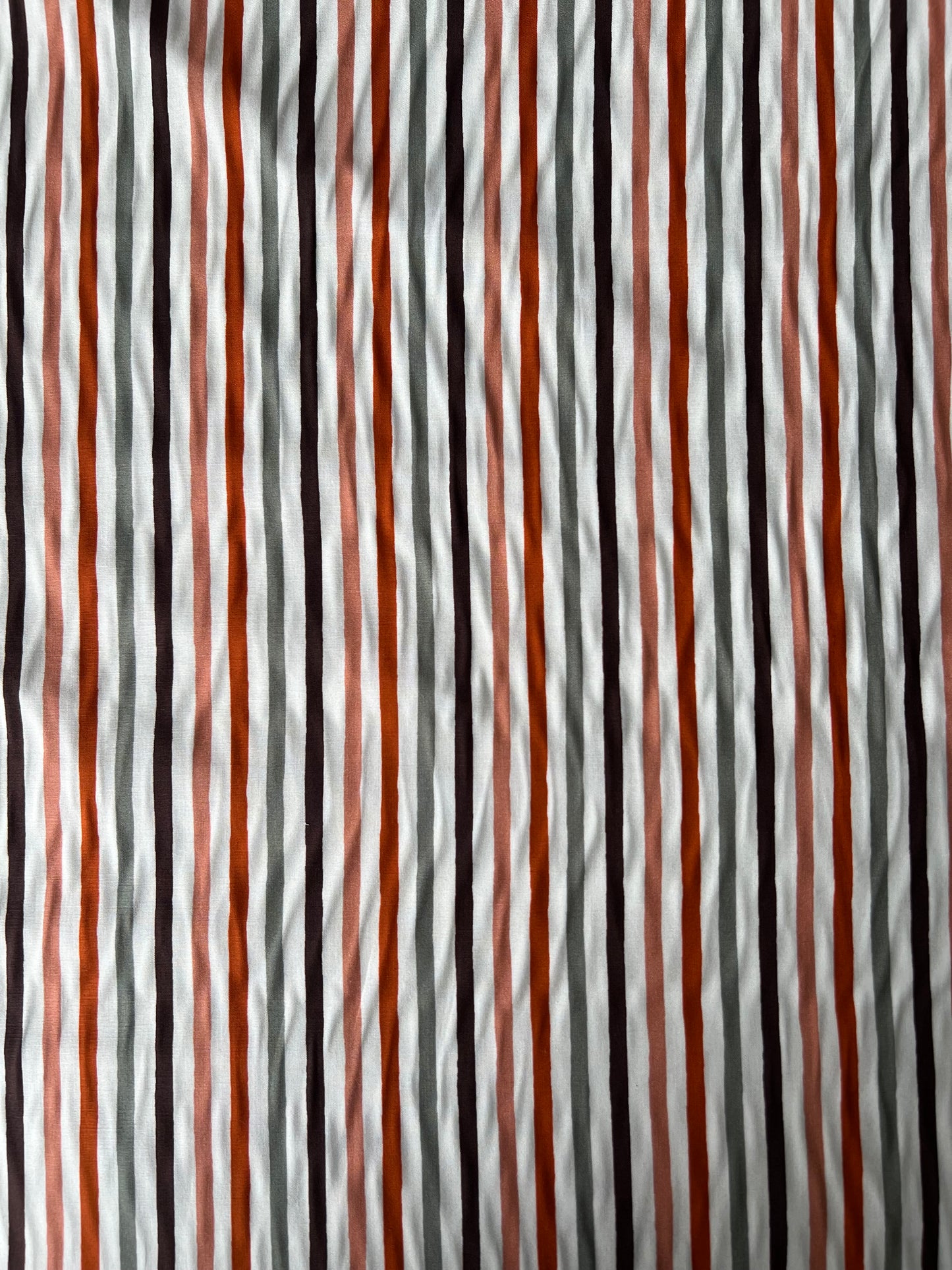 Wallet on diet 002 cotton voile print stripes orange/brown/white