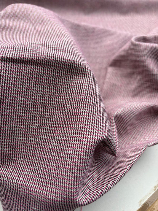 DANTE 043 cotton/linnen houndstooth pink
