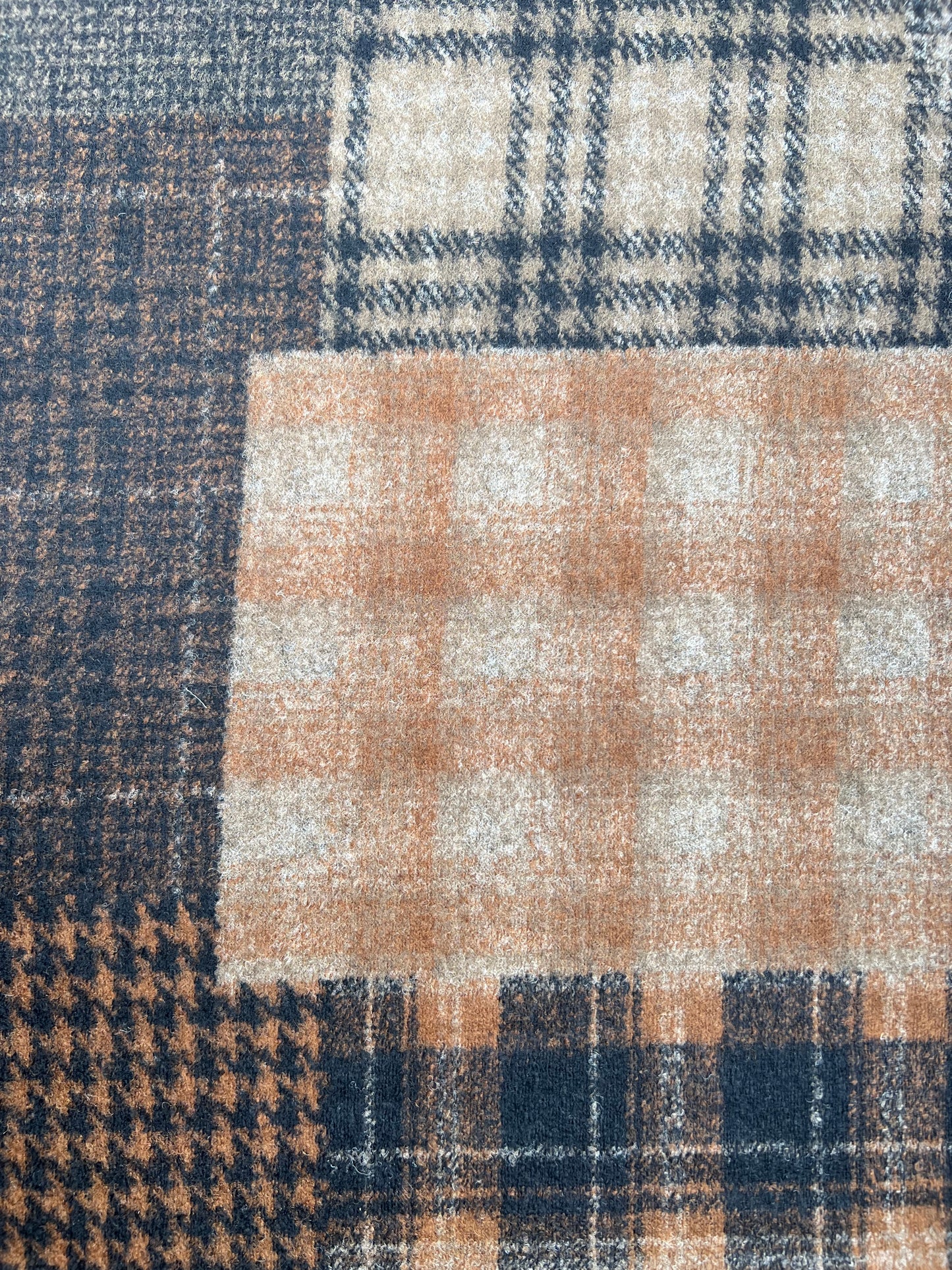 Gustave 006 Wool jersey brown/beige/brique check