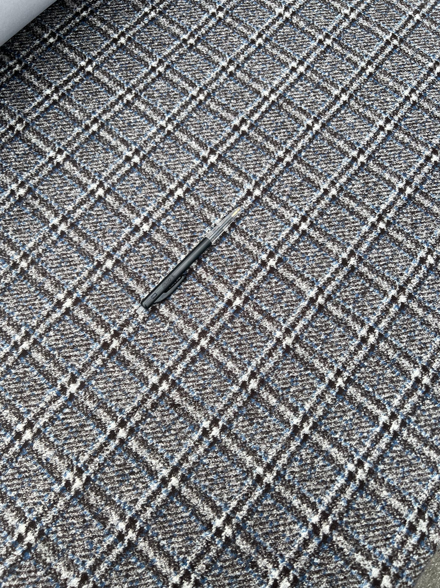 Gustave 020 wool blue/brown check double face