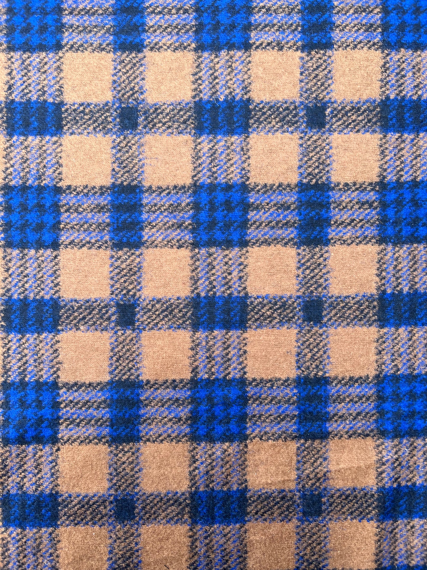 Gustave 023 Wool jersey electric blue/tabac check