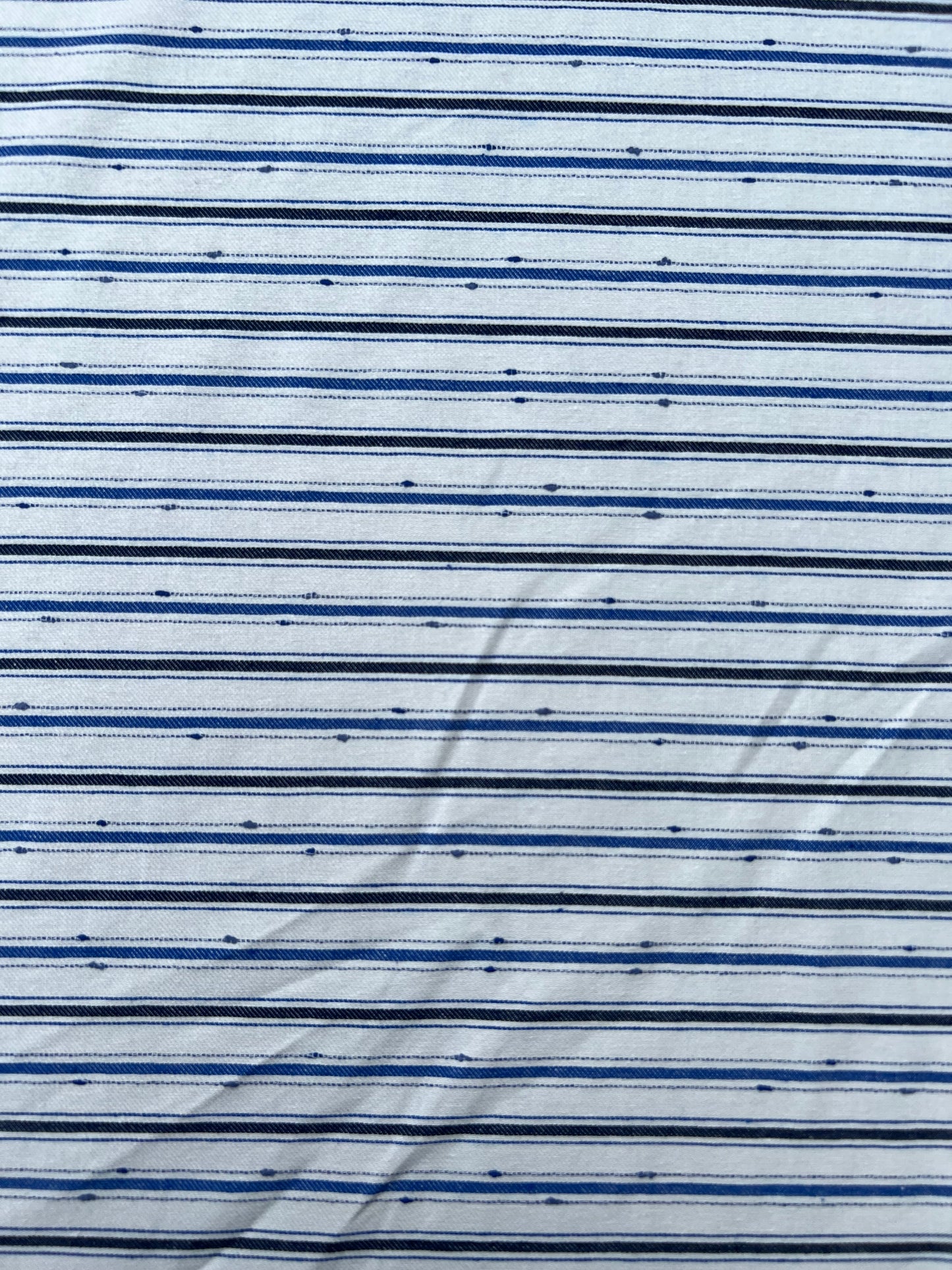 Fiona 010 coloured White denim navy/ blue stripes