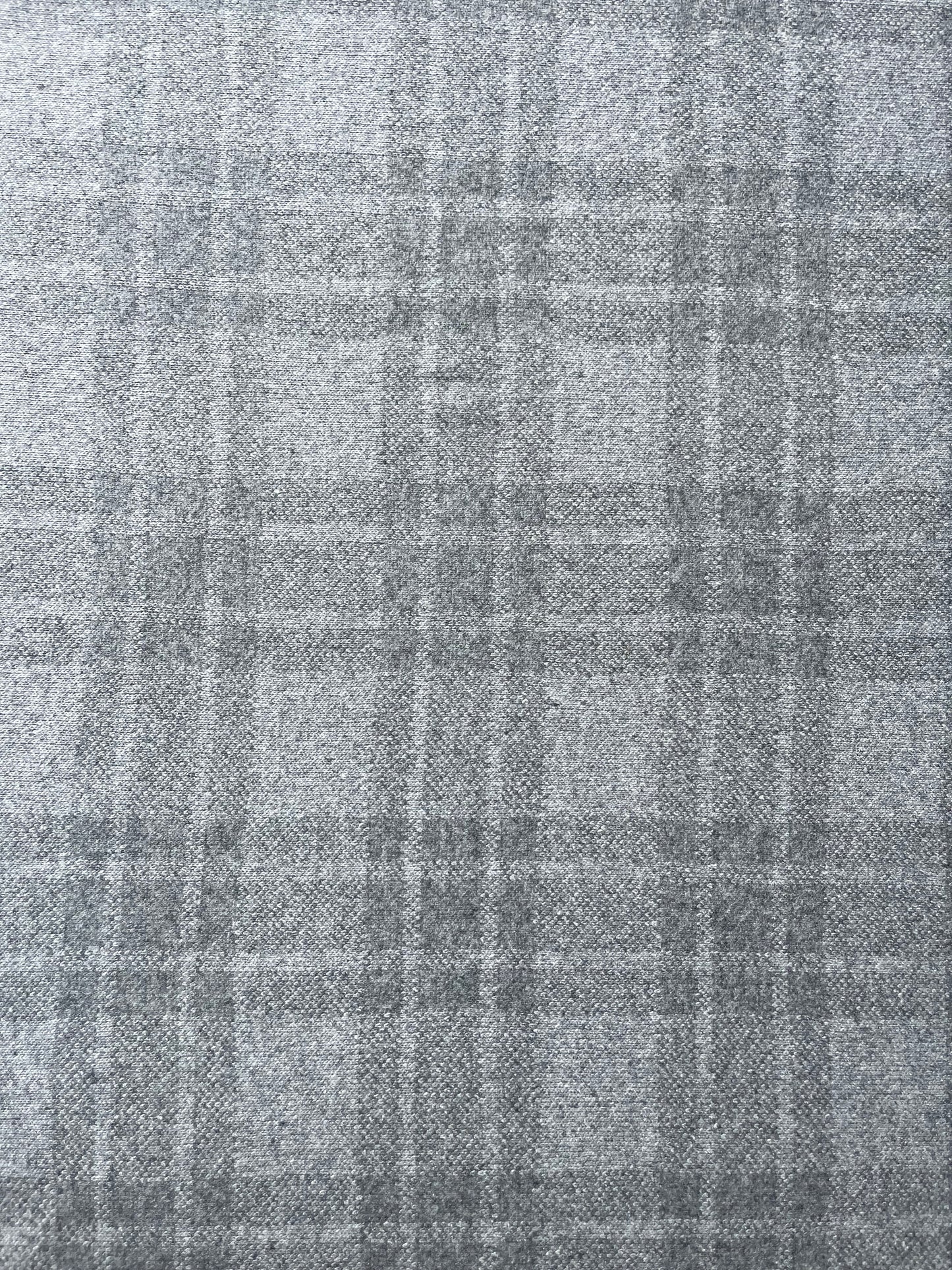 LISA 025 boiled wool coat fabric grey check on one side
