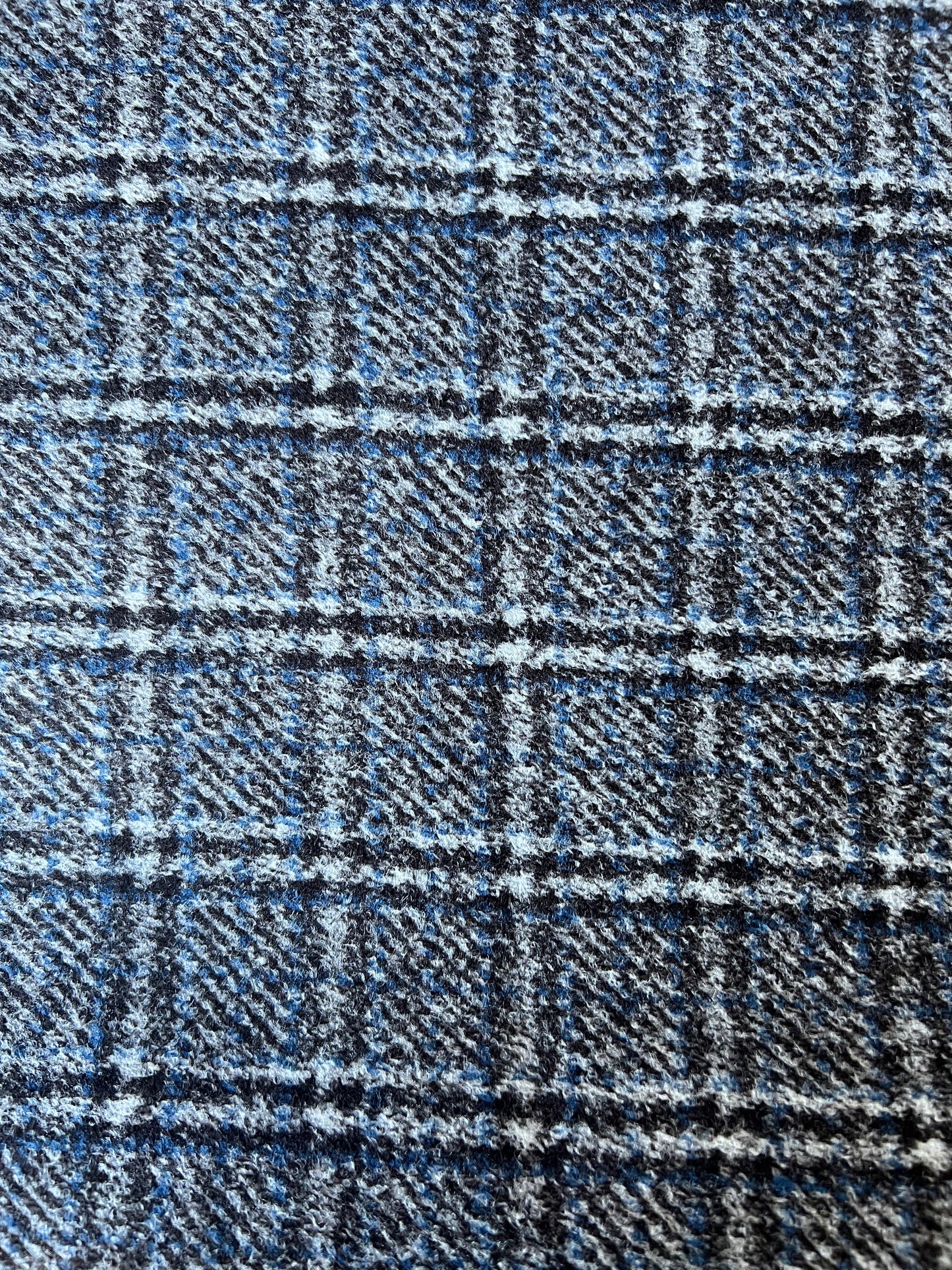 Wallet on diet 049 wool blue/brown check double face navy