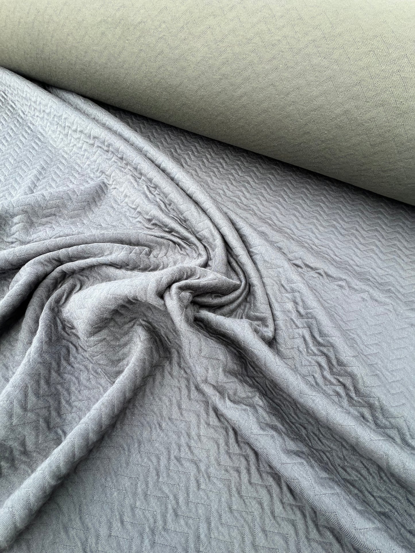 Fiona 025 jersey cotton matelassé double face gris taupe / khaky