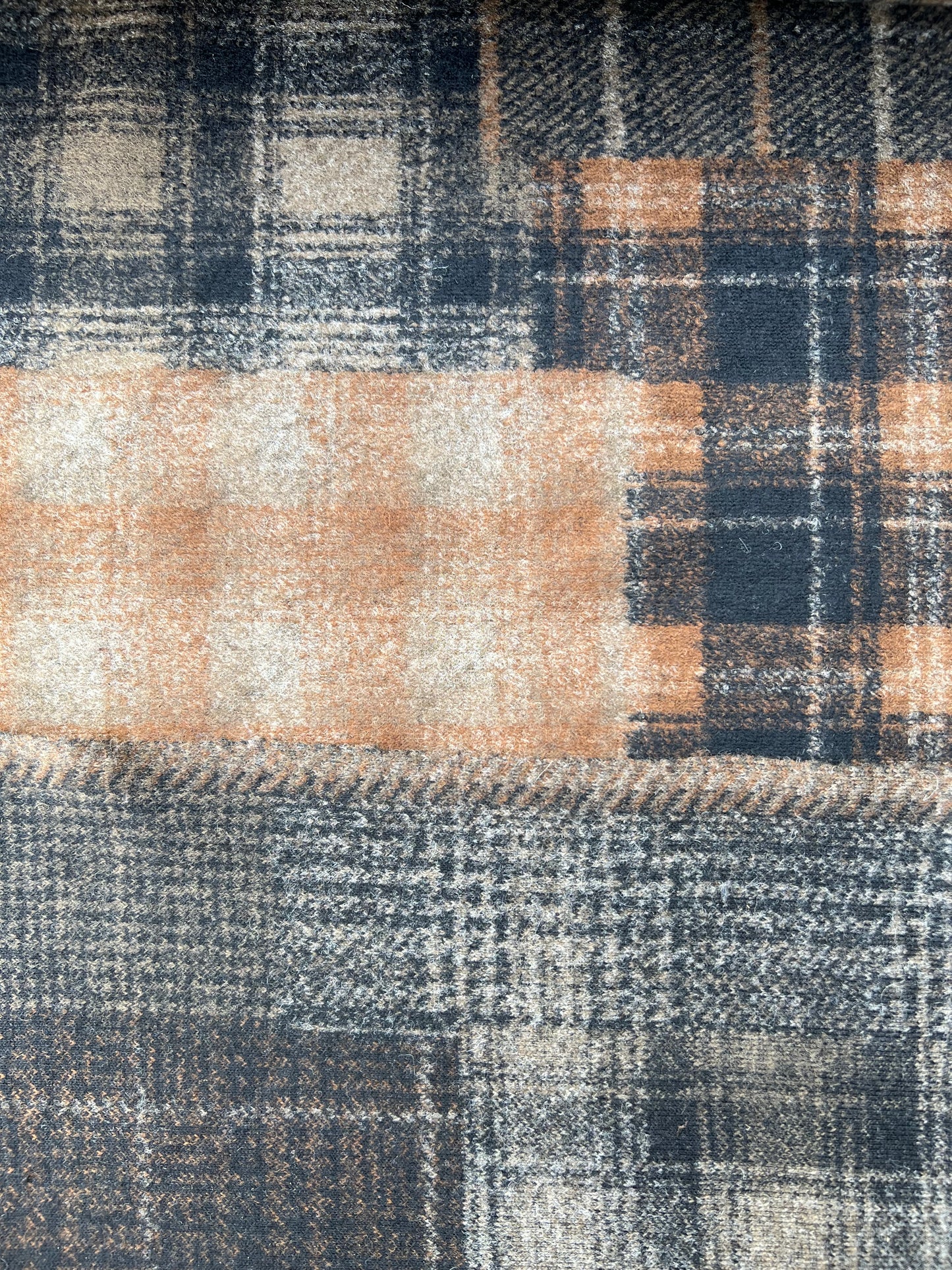 Gustave 006 Wool jersey brown/beige/brique check