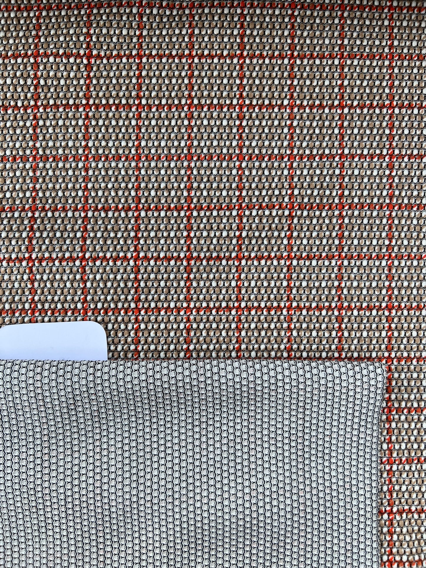 Gustave 003 Jersey piqué orange/beige check