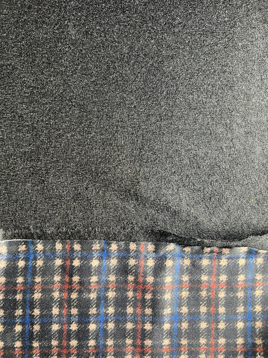 Flip side 006 blue red beige check double face black