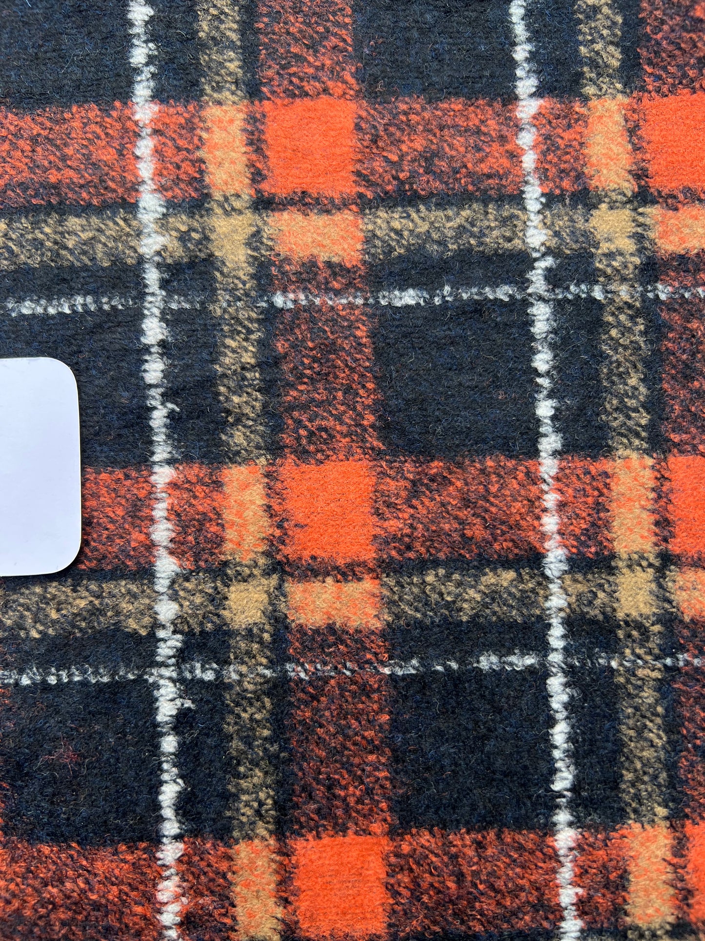 Gustave 002 Wool jersey orange/black/beige check