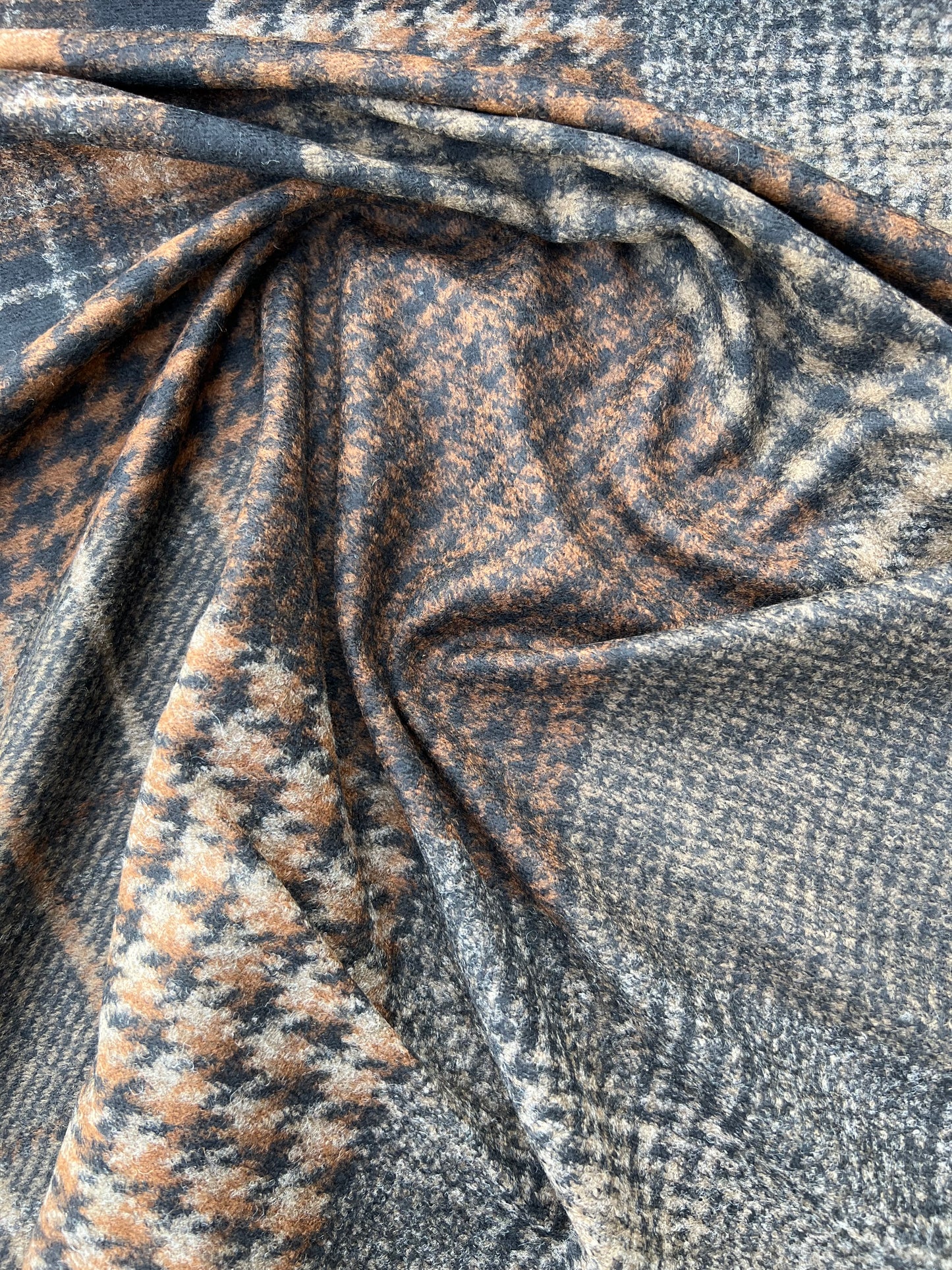Gustave 006 Wool jersey brown/beige/brique check
