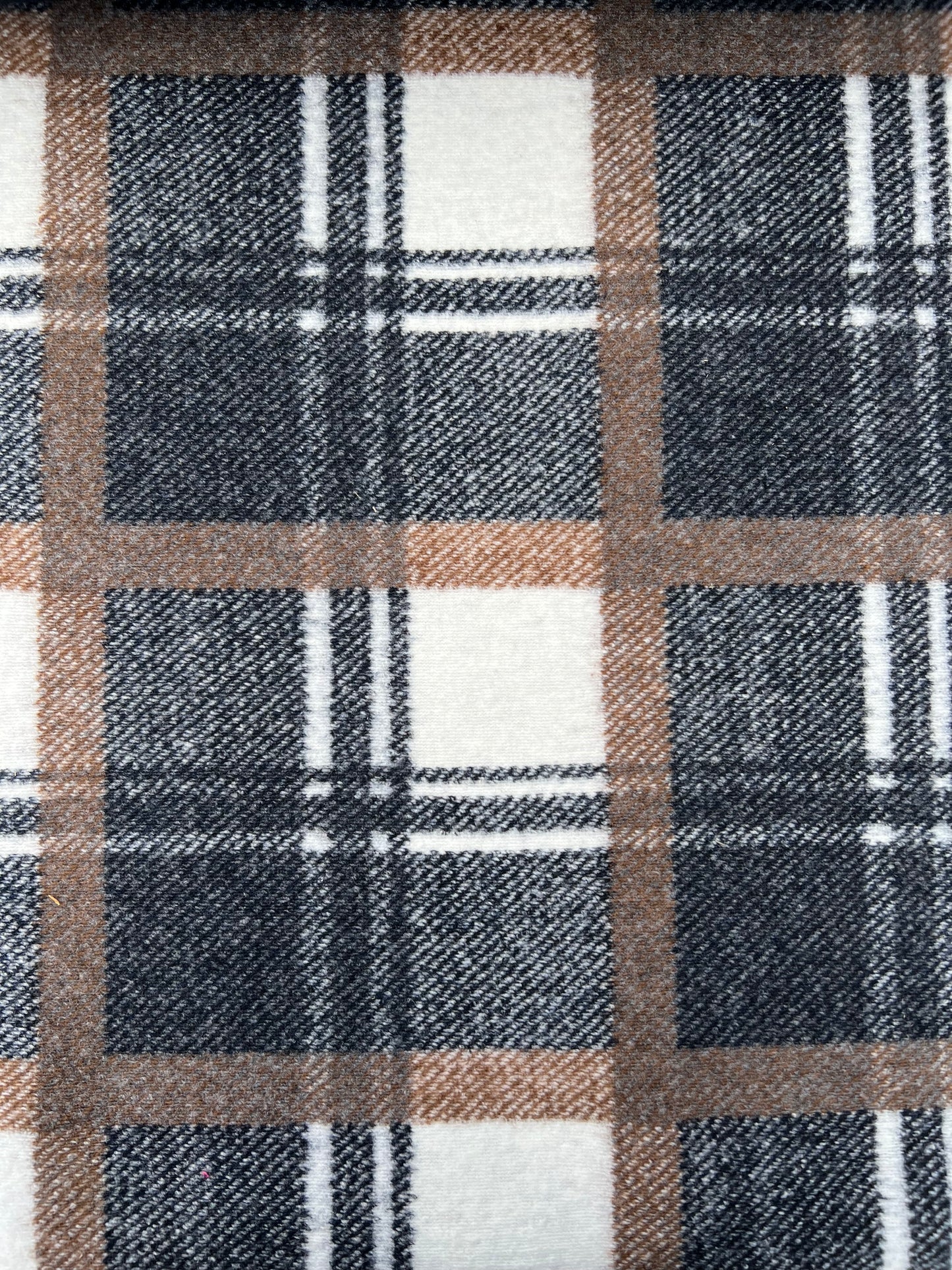 Gustave 022 wool grey/ecru/brown check double face
