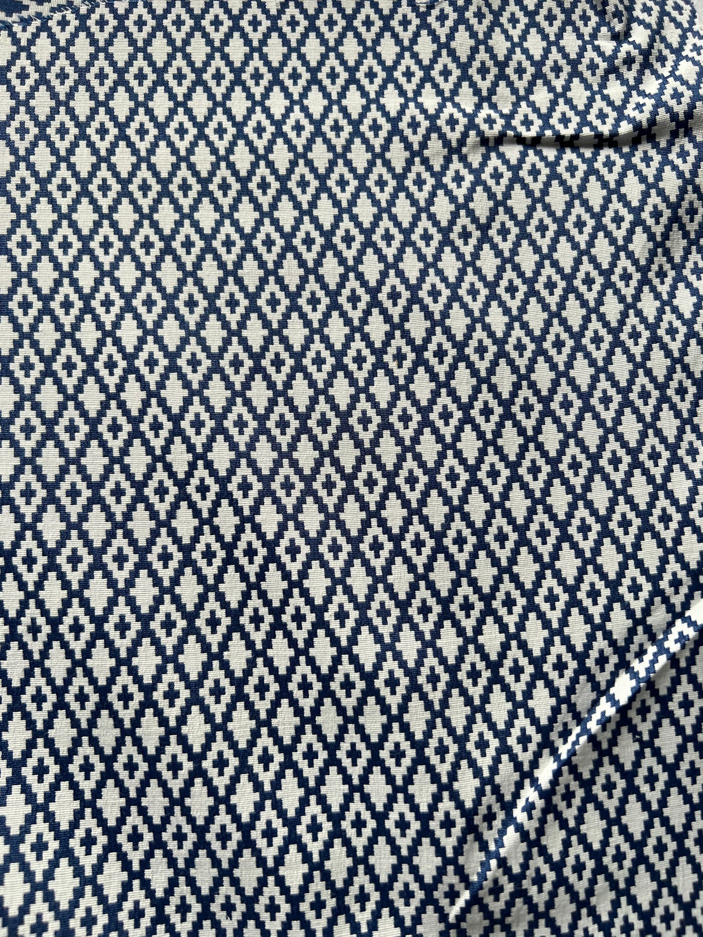 Wallet on diet 034 cotton stretch jacquard blue/white losange design