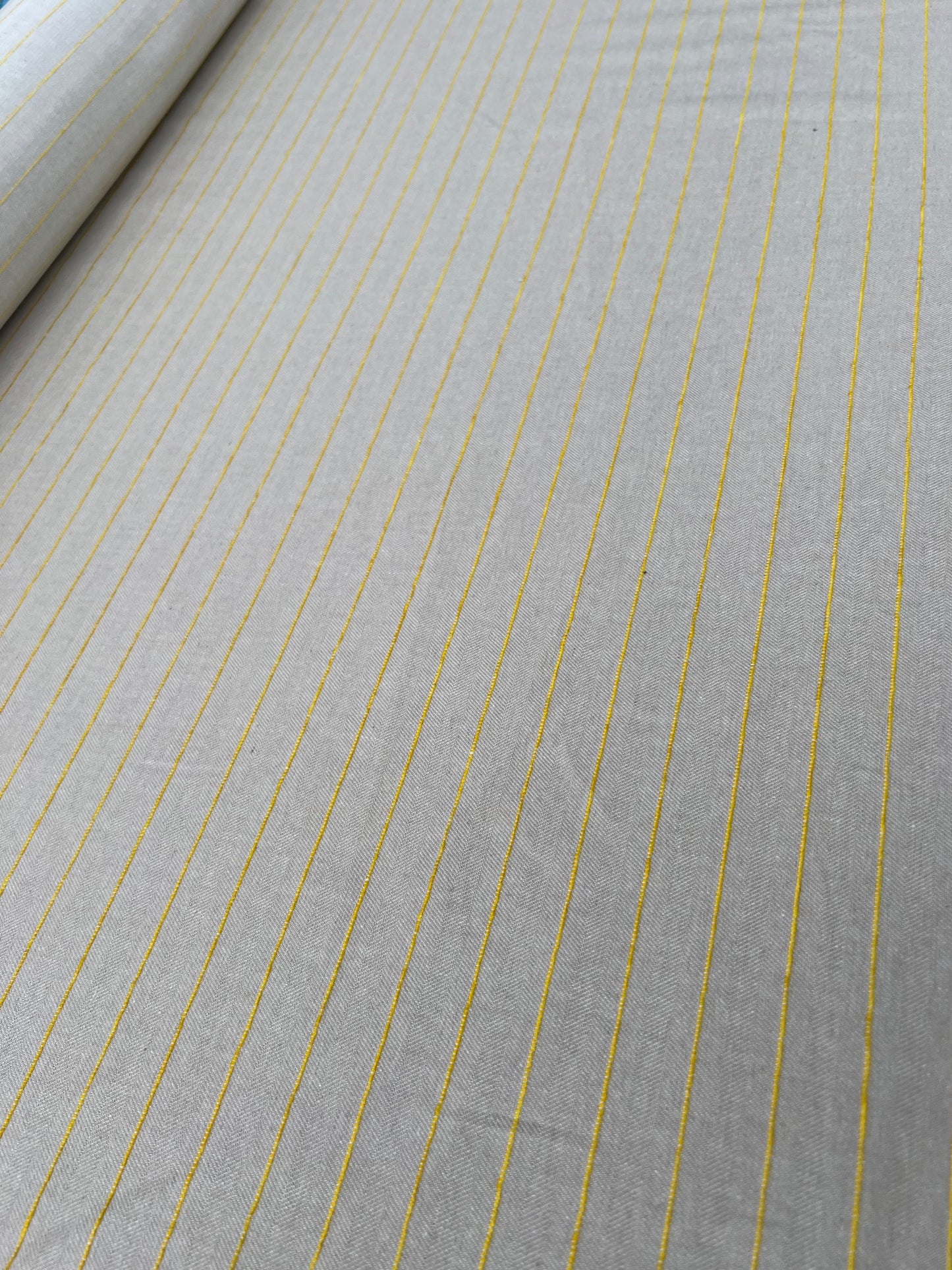Fiona 017 coloured beige denim yellow stripes