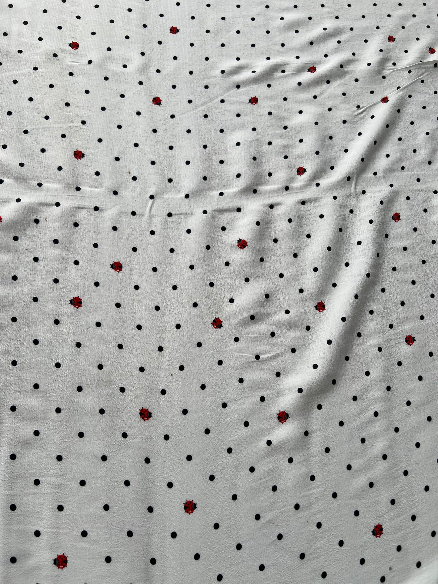 Wallet on diet 031 crêpe viscose white with black dots and ladybugs