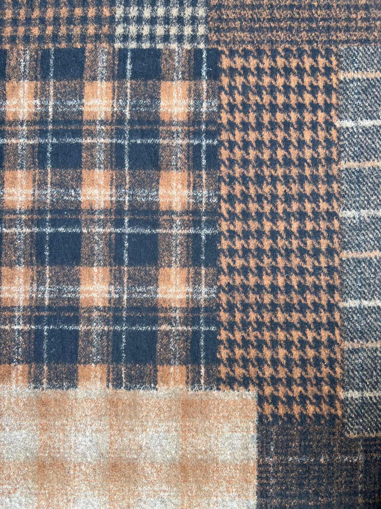 Gustave 006 Wool jersey brown/beige/brique check