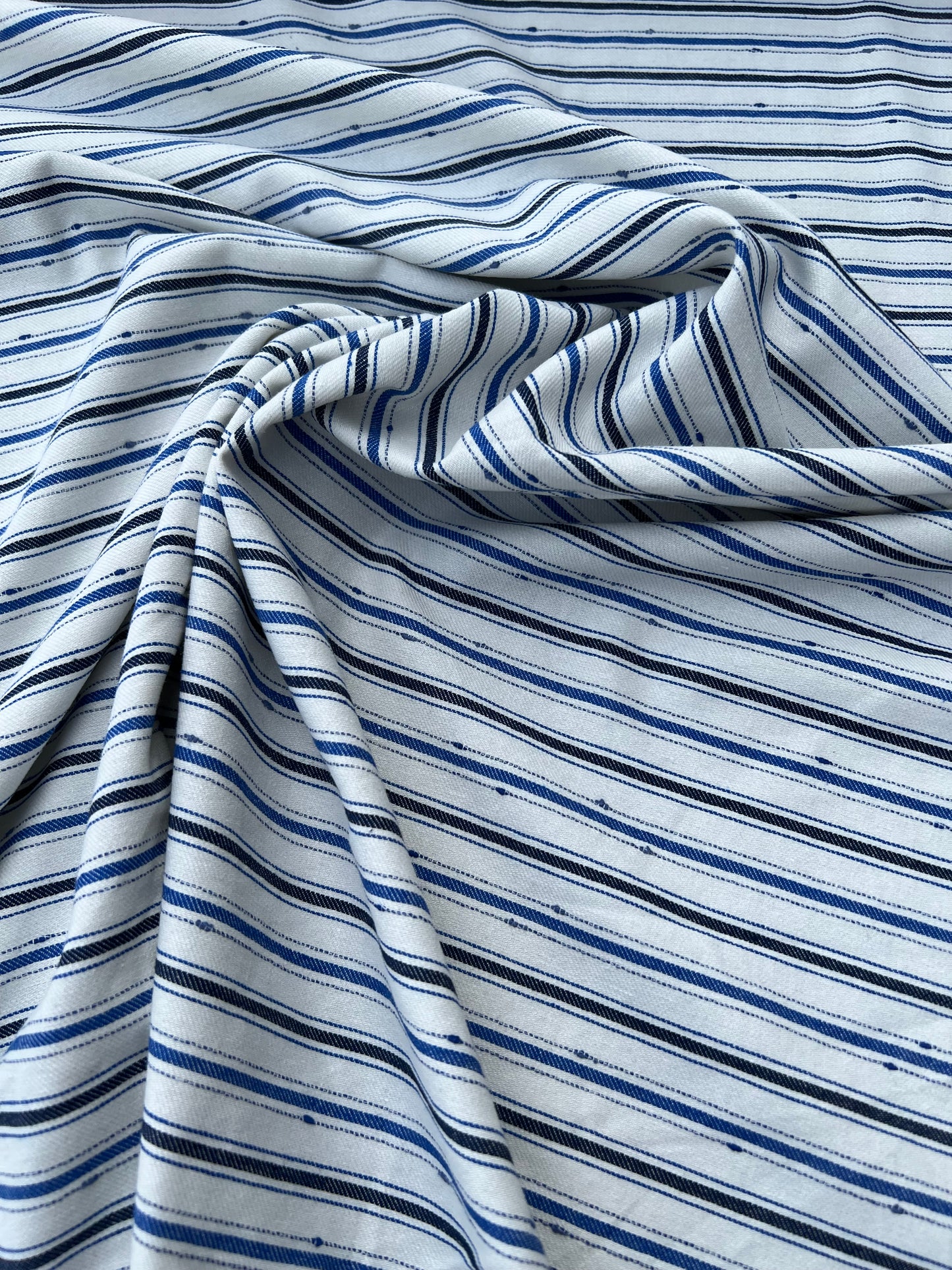 Fiona 010 coloured White denim navy/ blue stripes