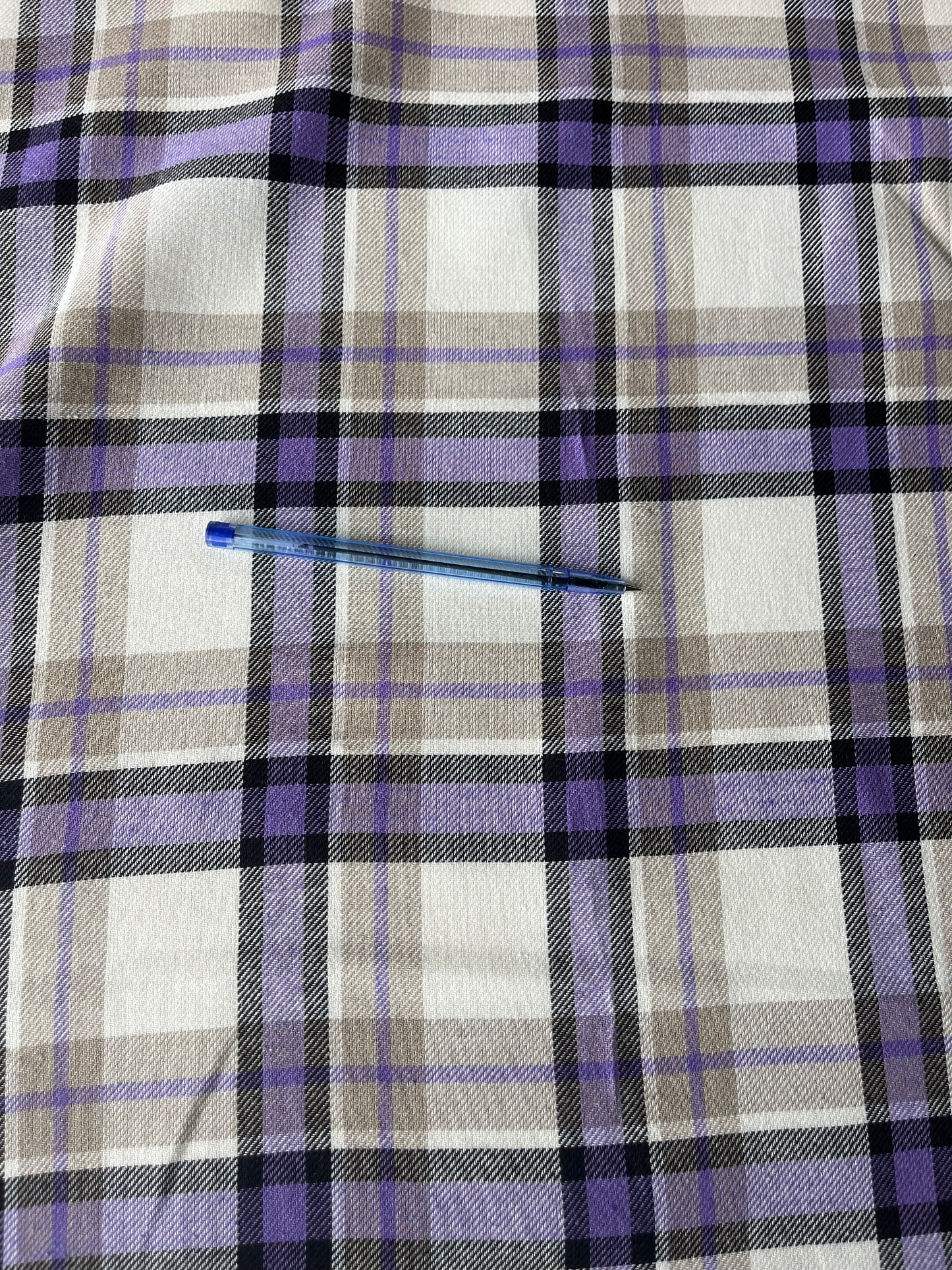 LISA 008 purple/ecru check cotton
