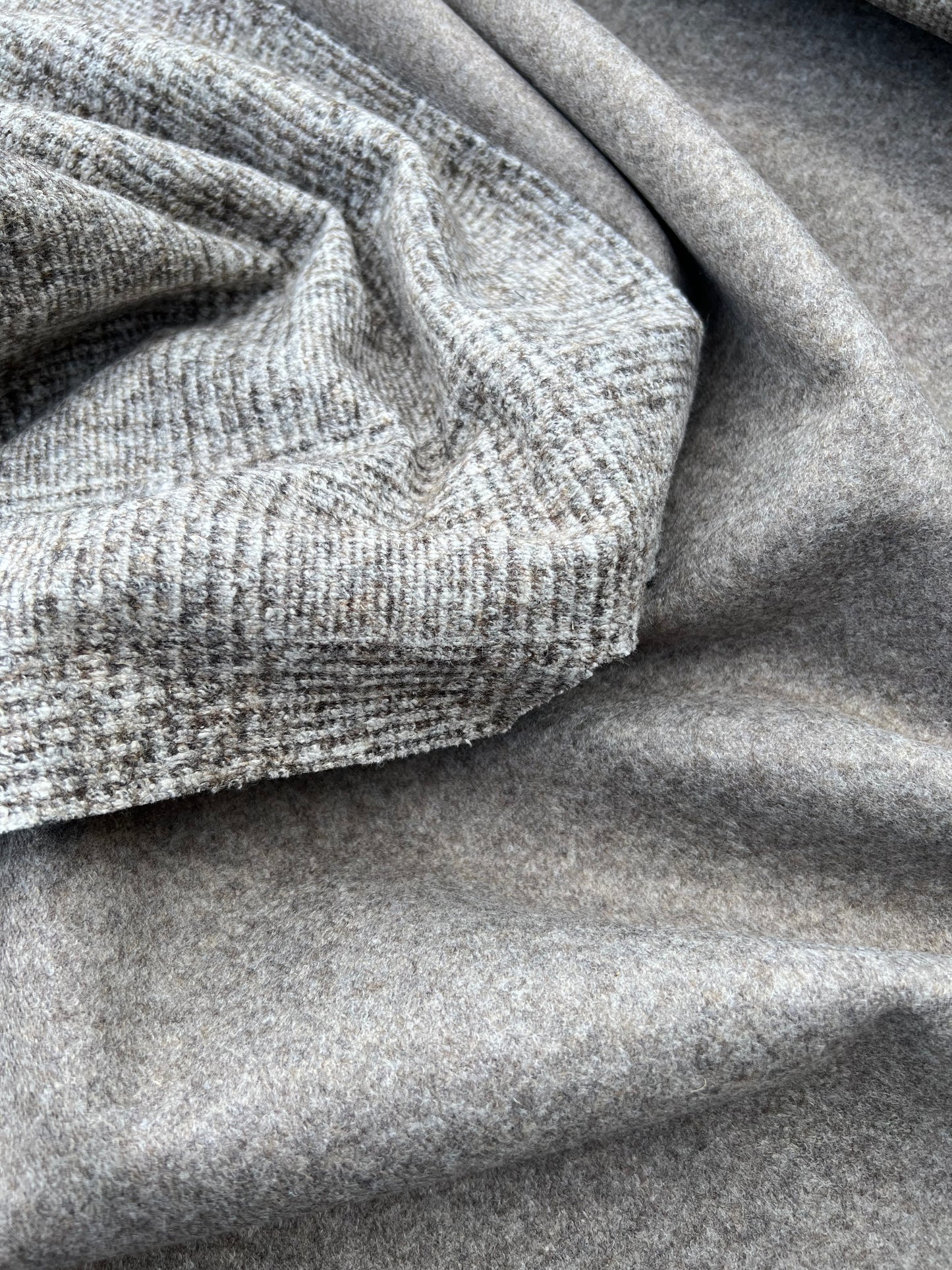 Gustave 010 wool check double face beige/beige