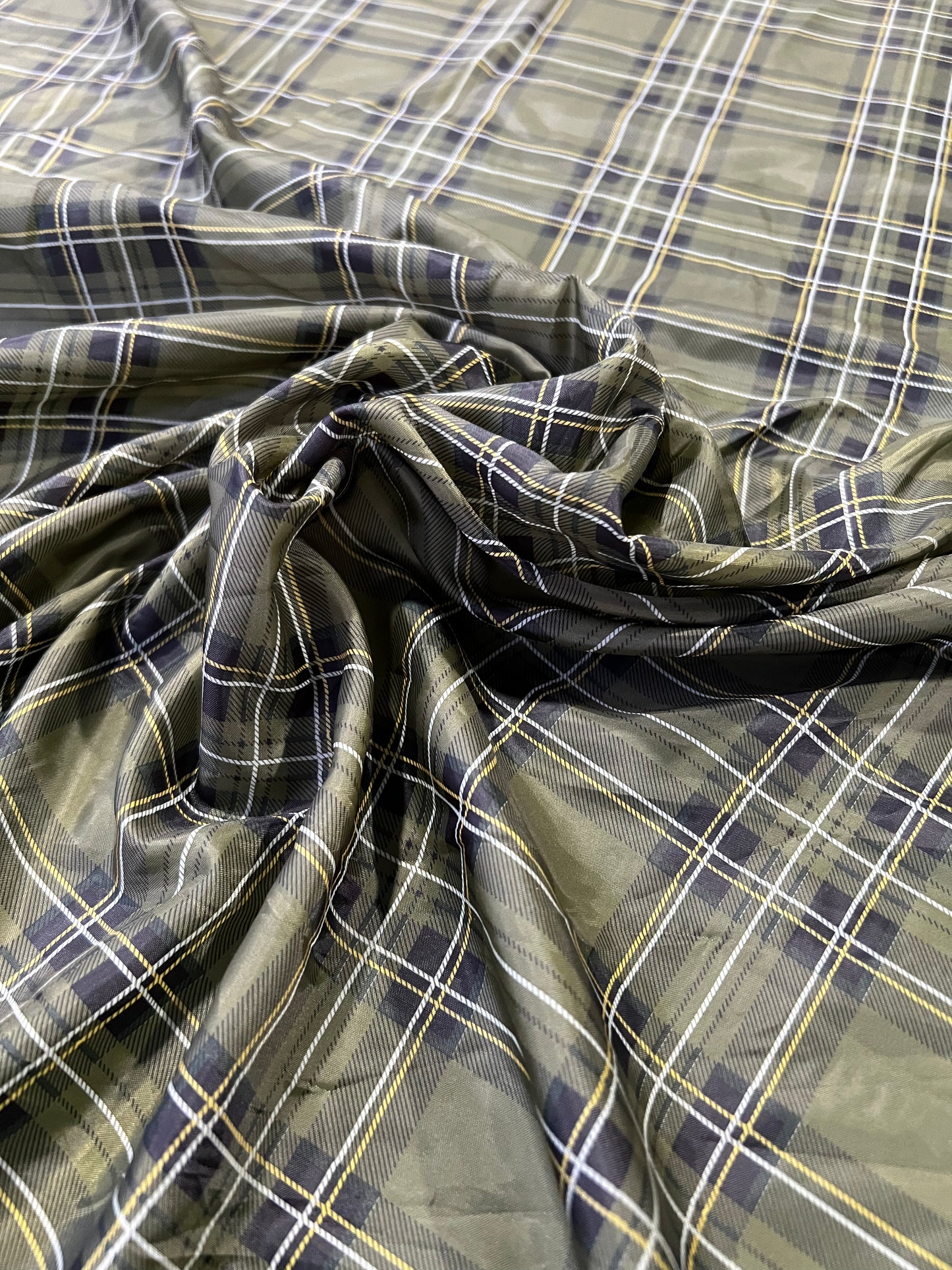 lining check khaki yellow