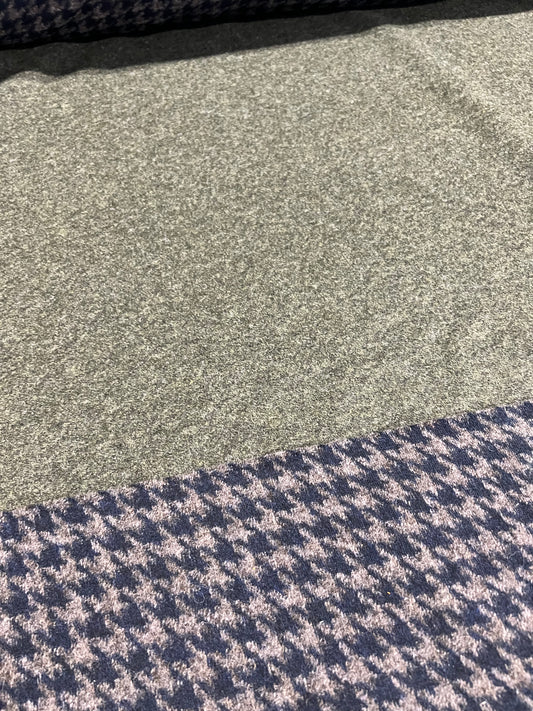 Flip Side 040 double face wool/scuba navy/taupe pied de coq