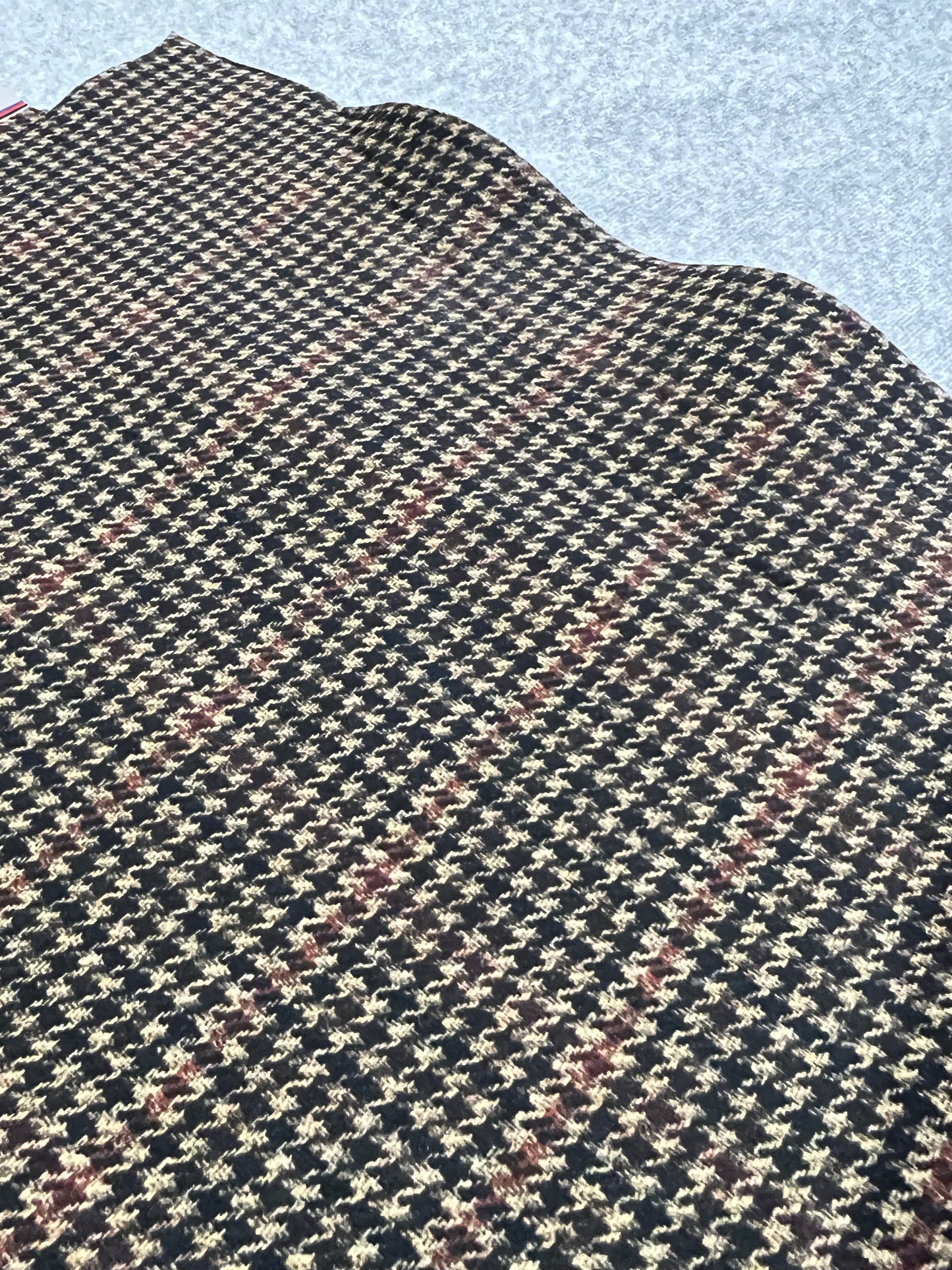 Flip Side 041 double face wool pied de poule brown camel