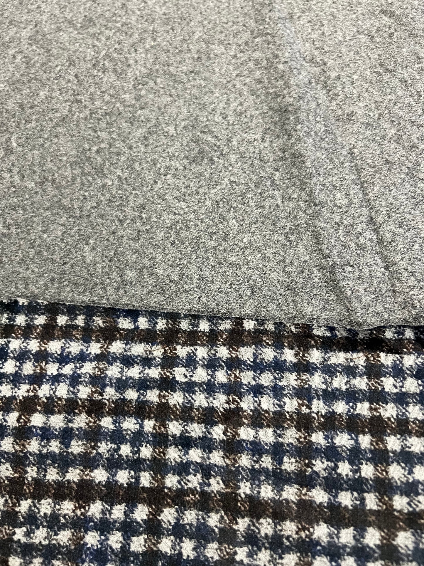 Flip side 046  blue brown greycheck double face mid grey