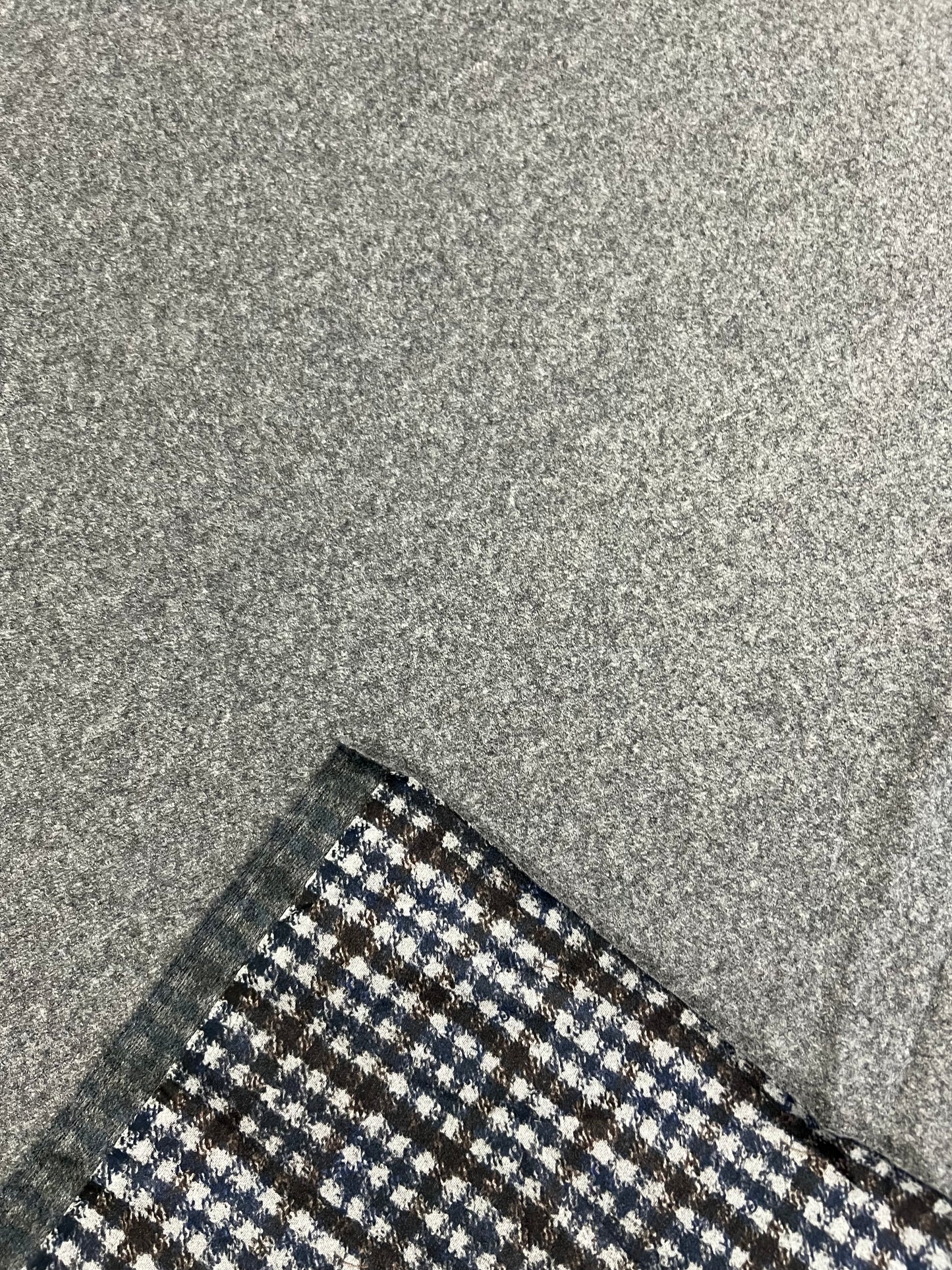 Flip side 046  blue brown greycheck double face mid grey