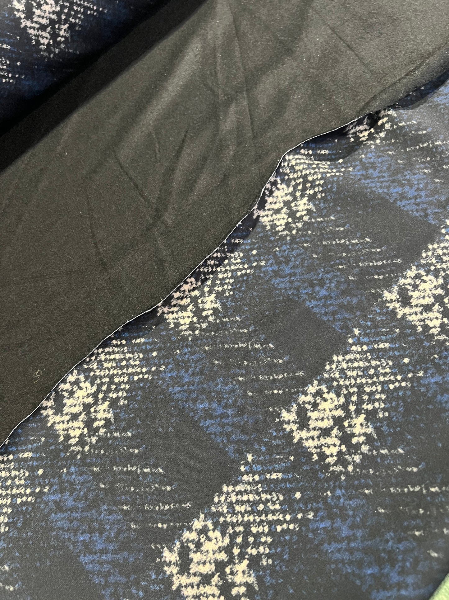 Flip side 052 blue ecru  black big check double face black