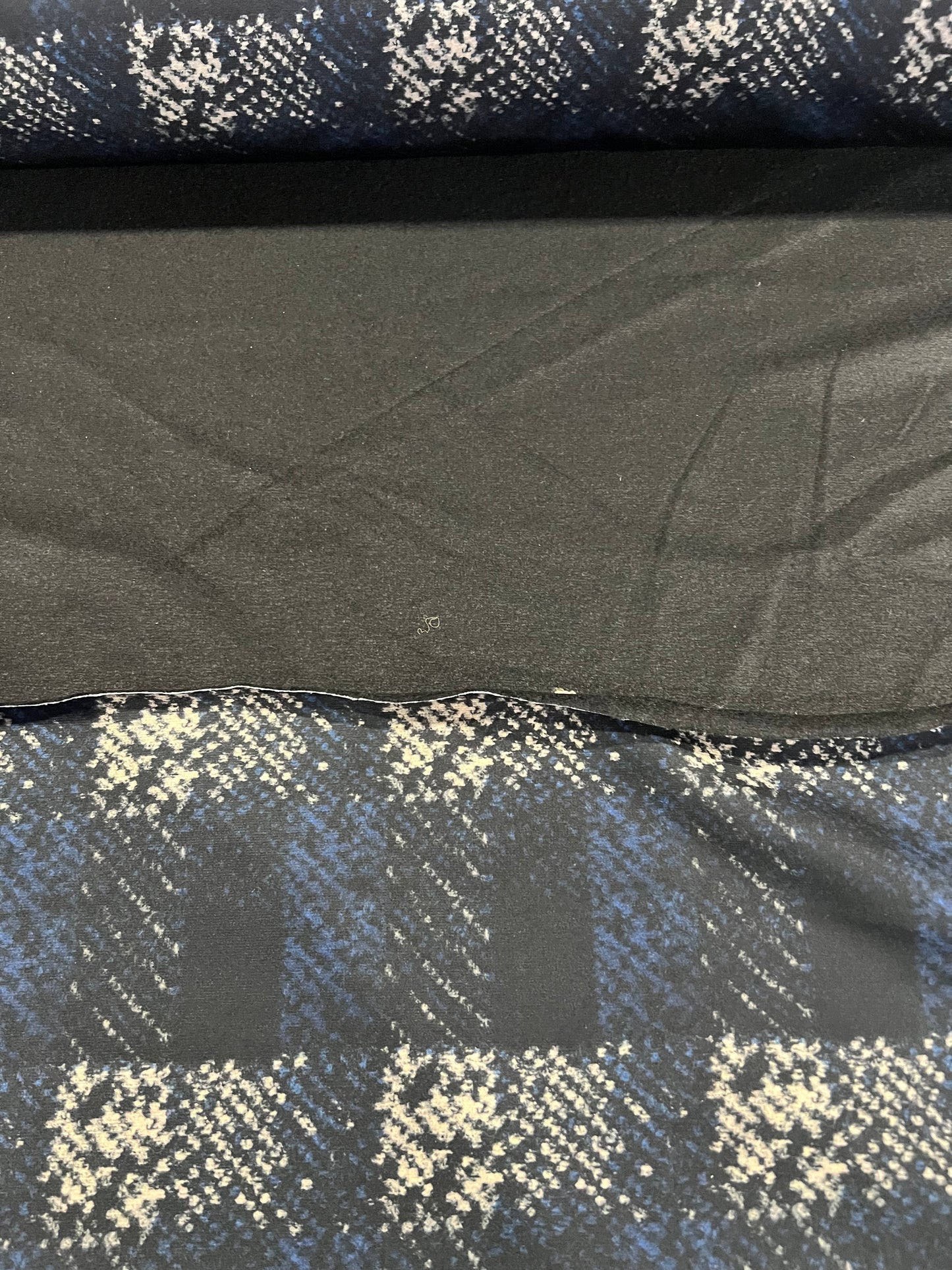 Flip side 052 blue ecru  black big check double face black