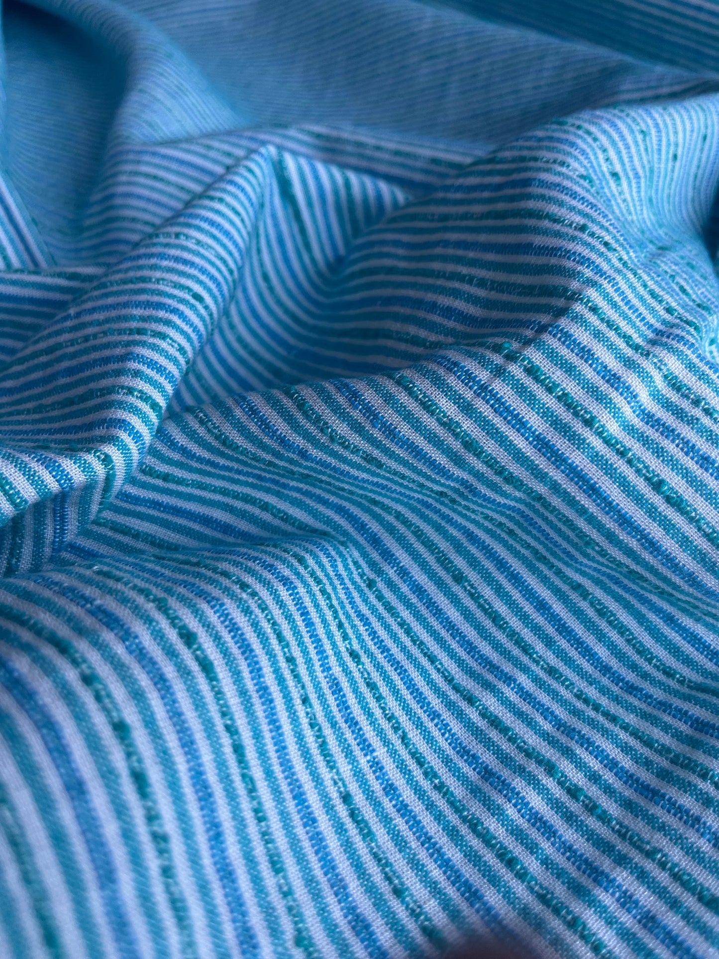 RW 007 stripes cotton/linen petrol/aqua