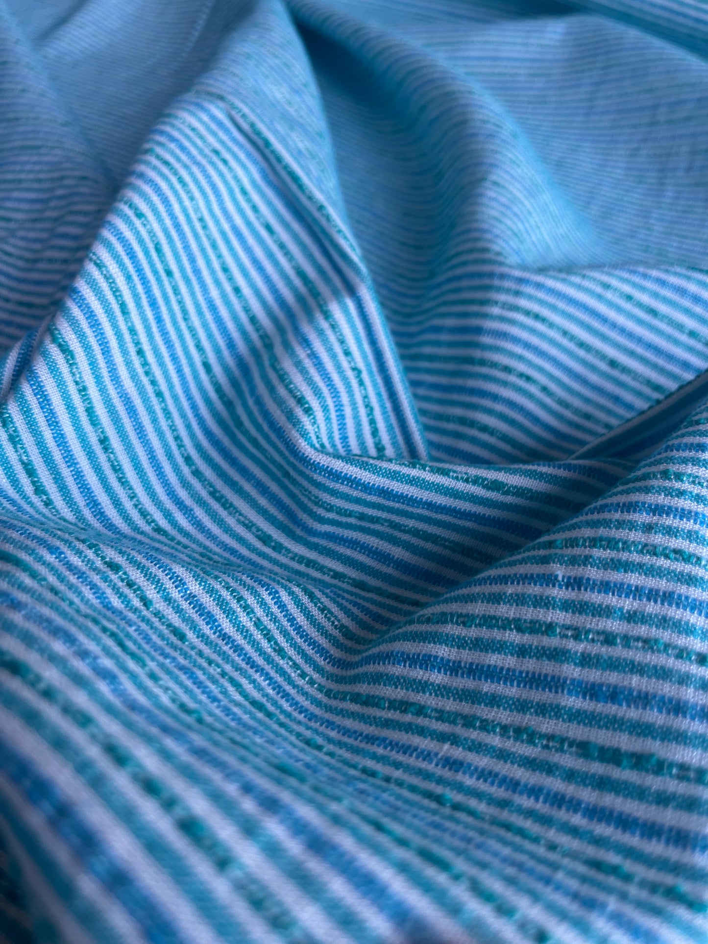 RW 007 stripes cotton/linen petrol/aqua