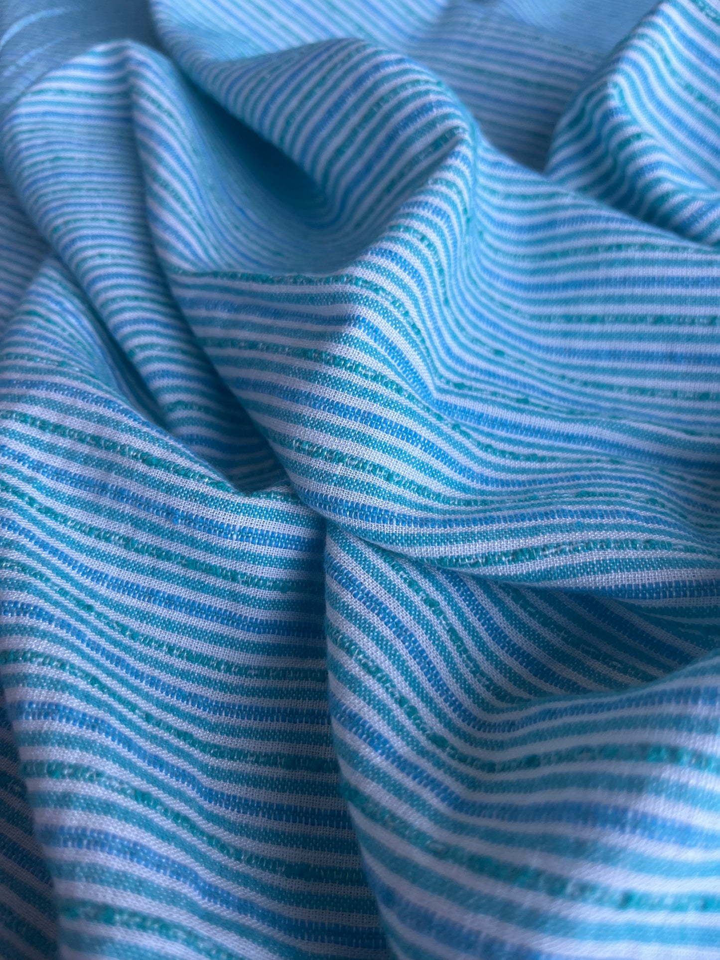 RW 007 stripes cotton/linen petrol/aqua