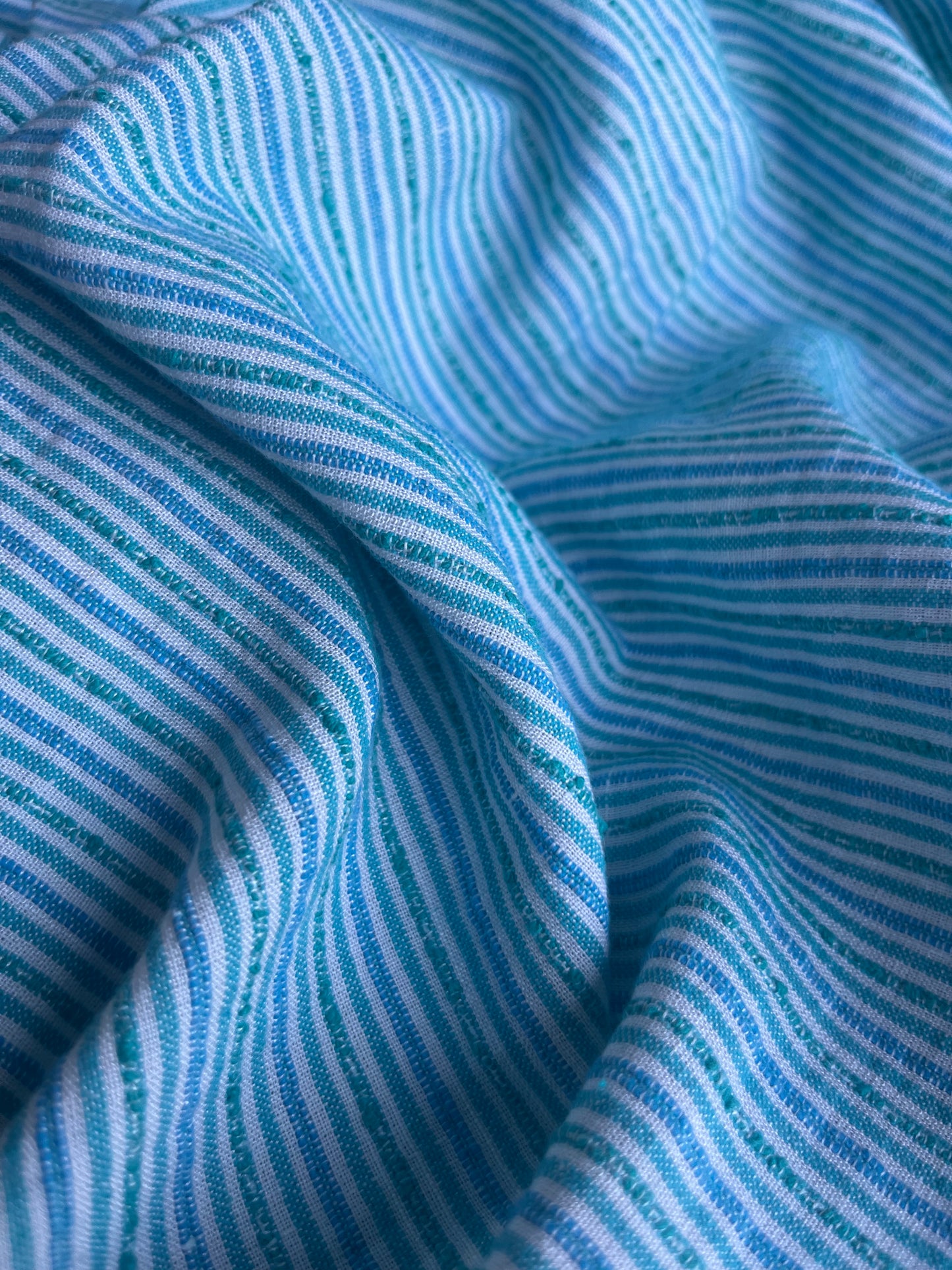 RW 007 stripes cotton/linen petrol/aqua