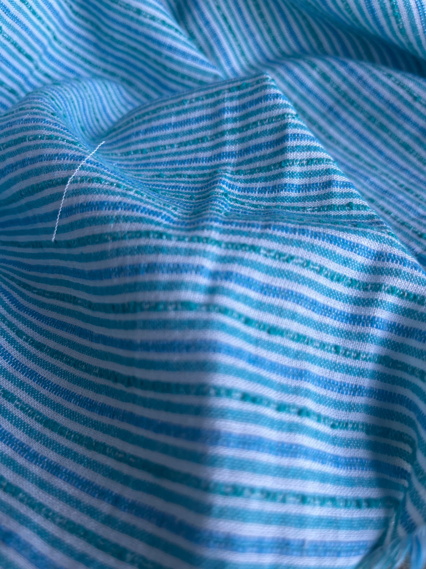 RW 007 stripes cotton/linen petrol/aqua