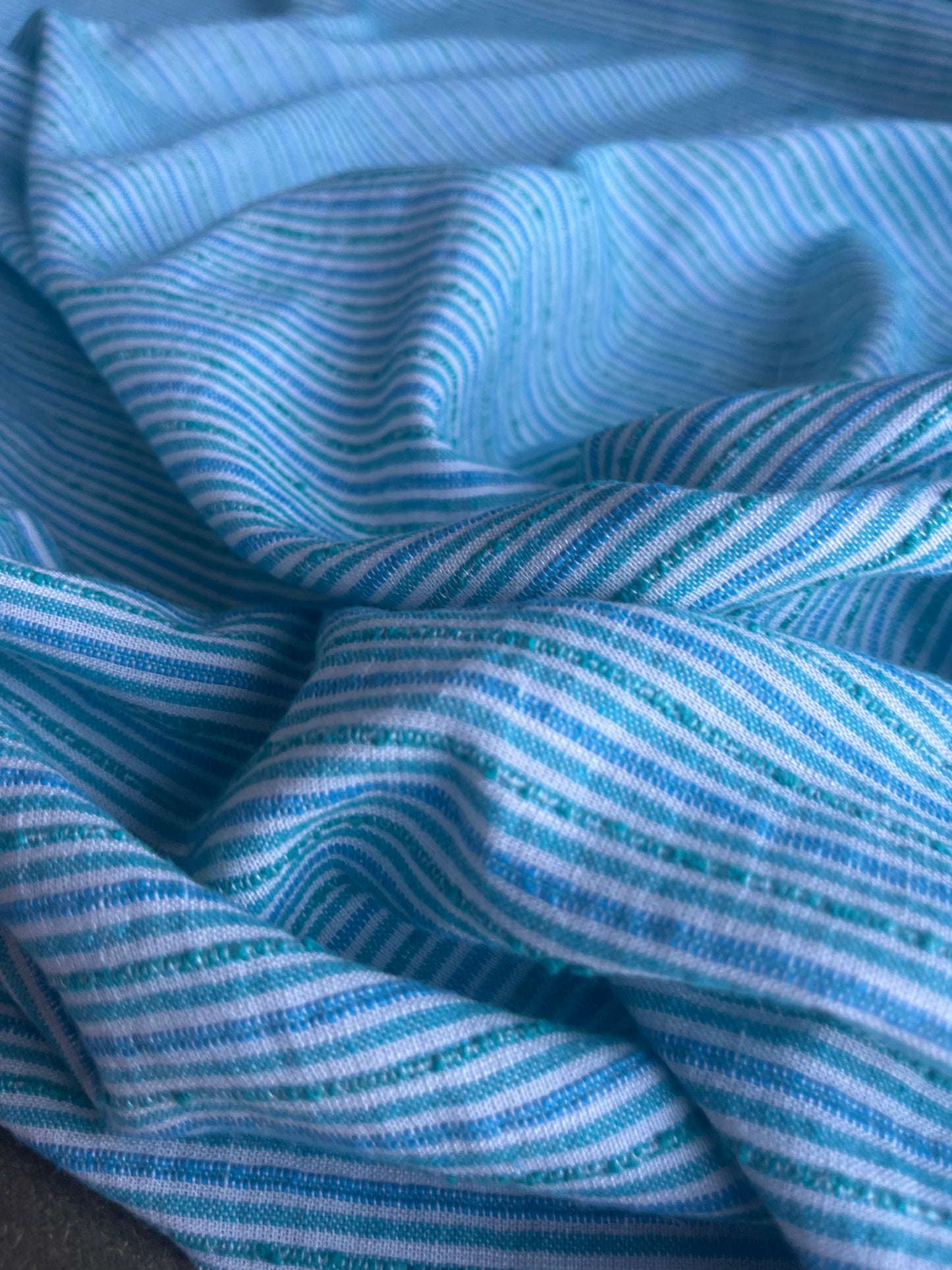 RW 007 stripes cotton/linen petrol/aqua