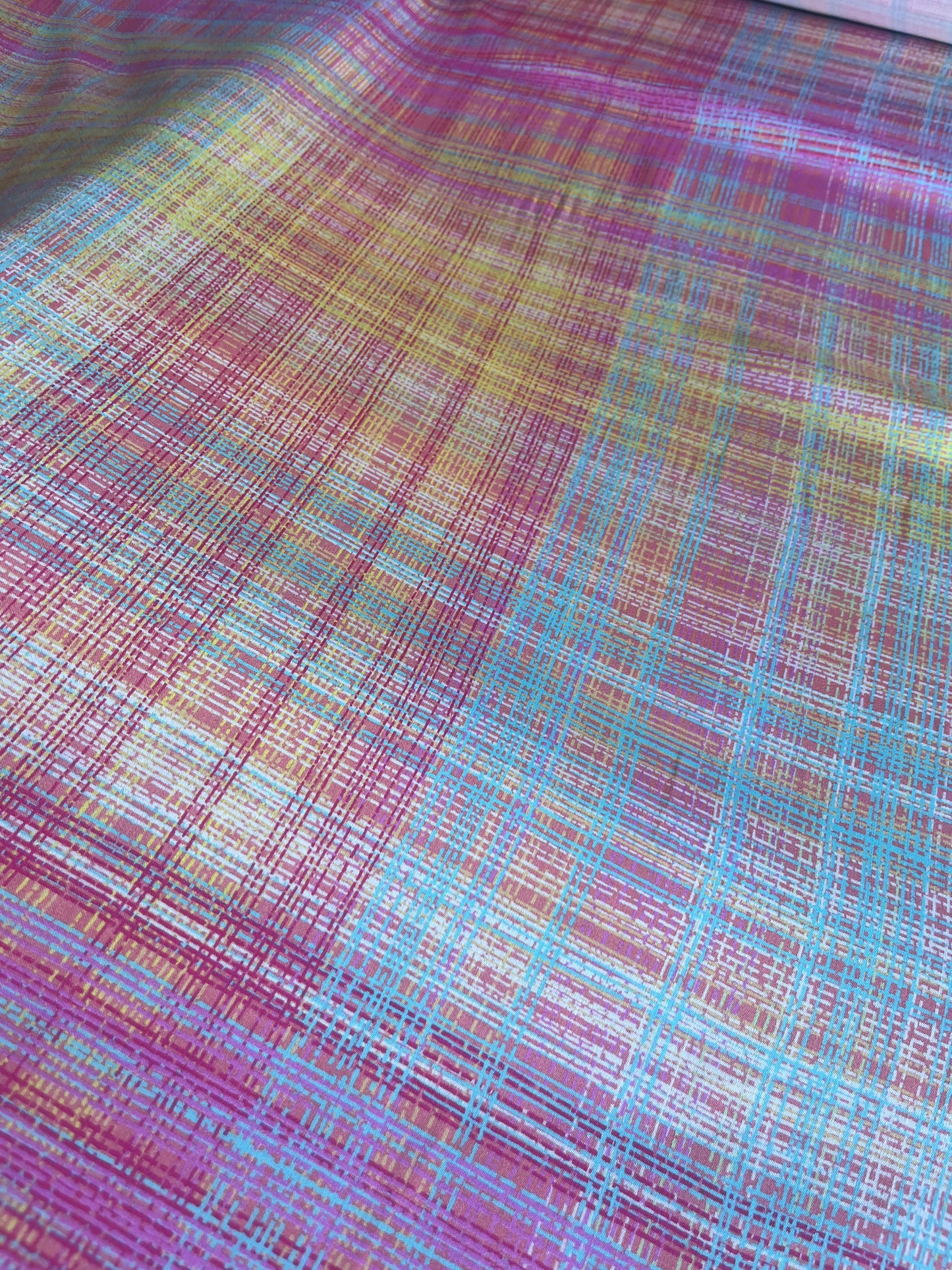 RW 010 viscose satin checkered print bright colours