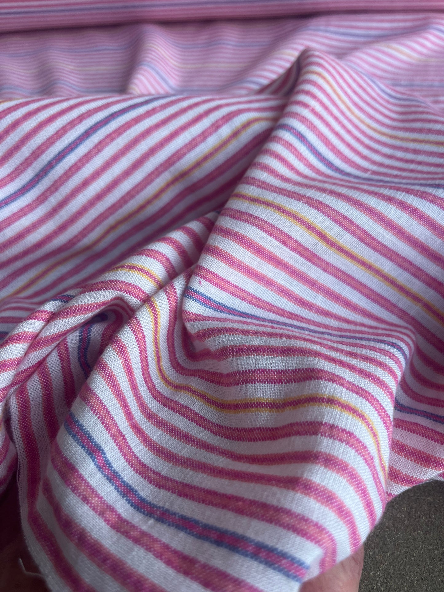 RW 013 stripes cotton/linen red/pink