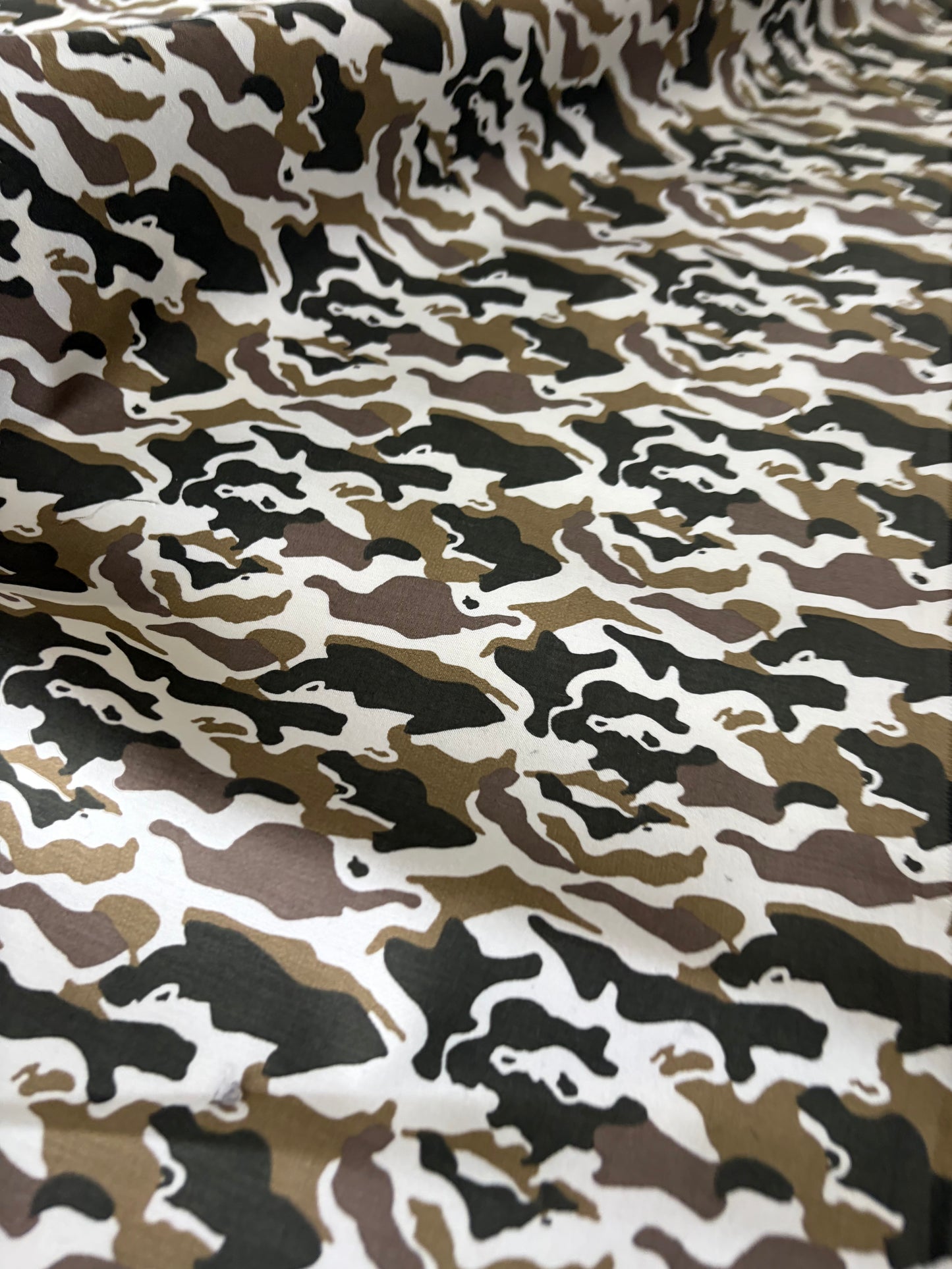 STAN 017 cotton satin stretch small camouflage brown