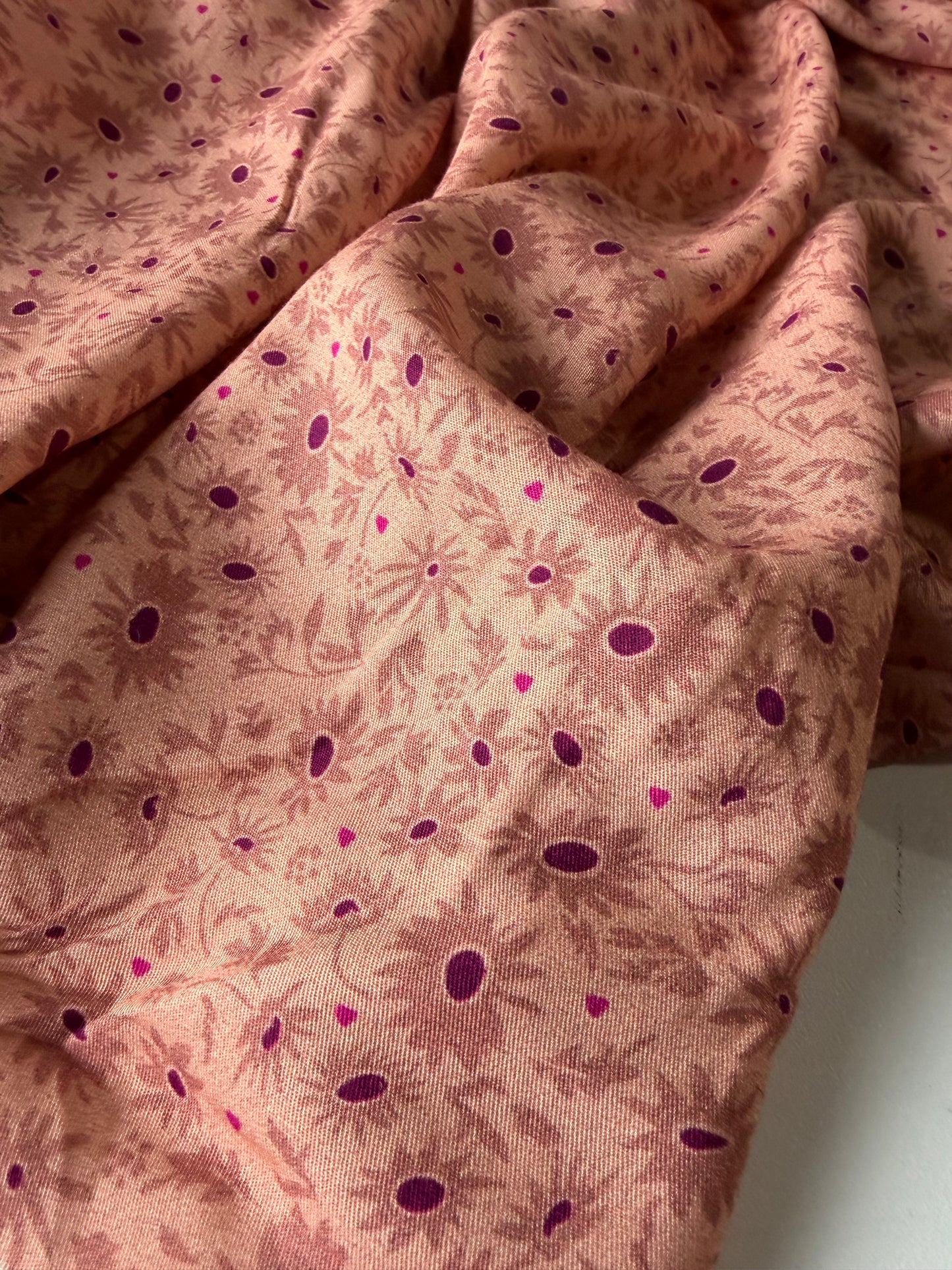 PC STAN 021 viscose flowerprint old pink/purple