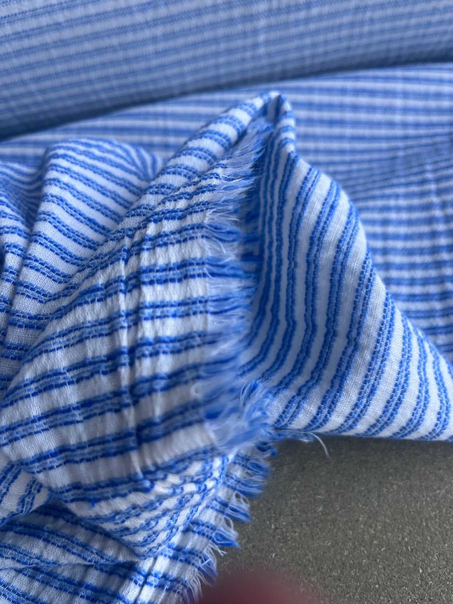 RW 023 stripes cotton/linen cobalt/white