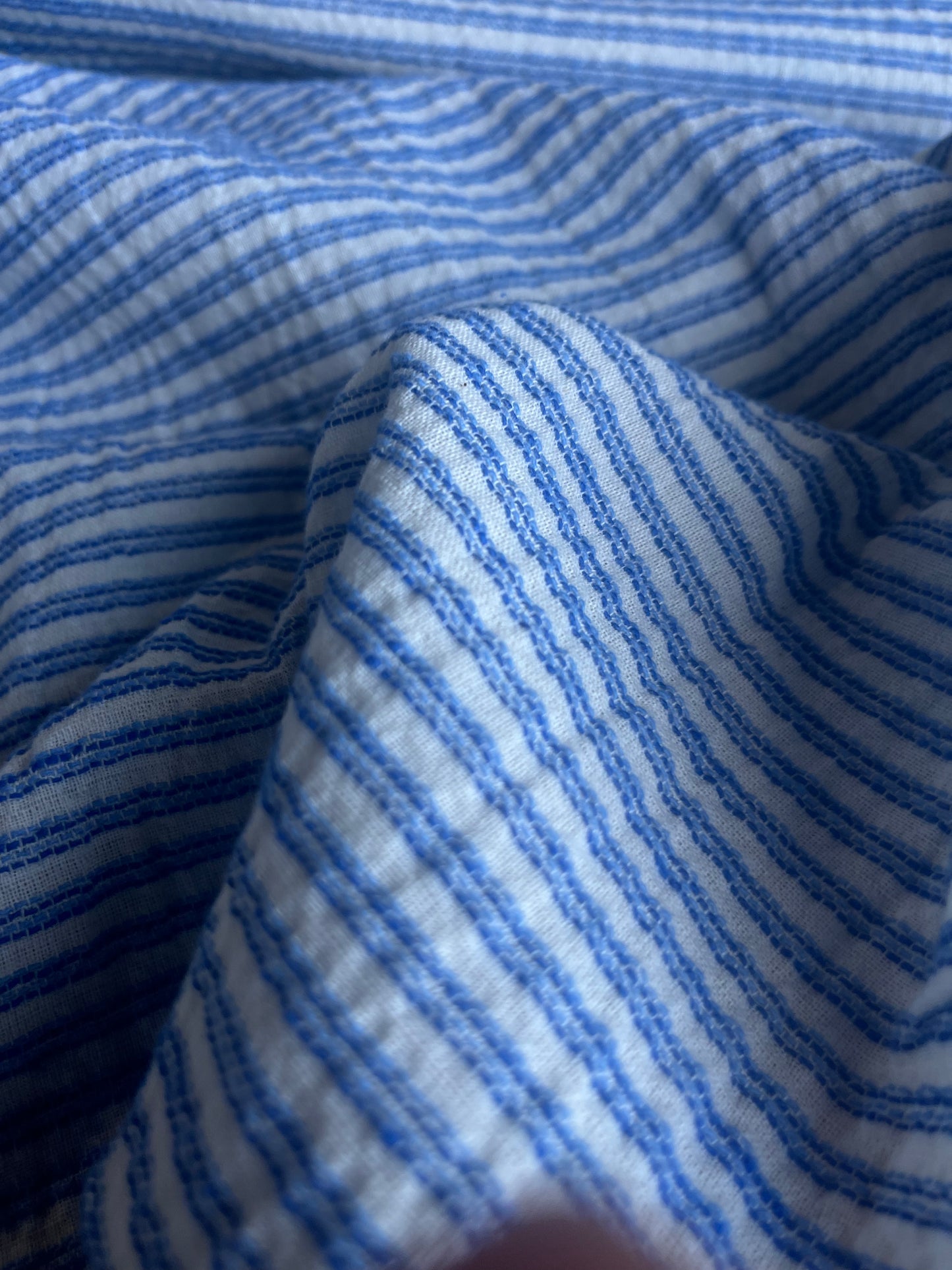 RW 023 stripes cotton/linen cobalt/white