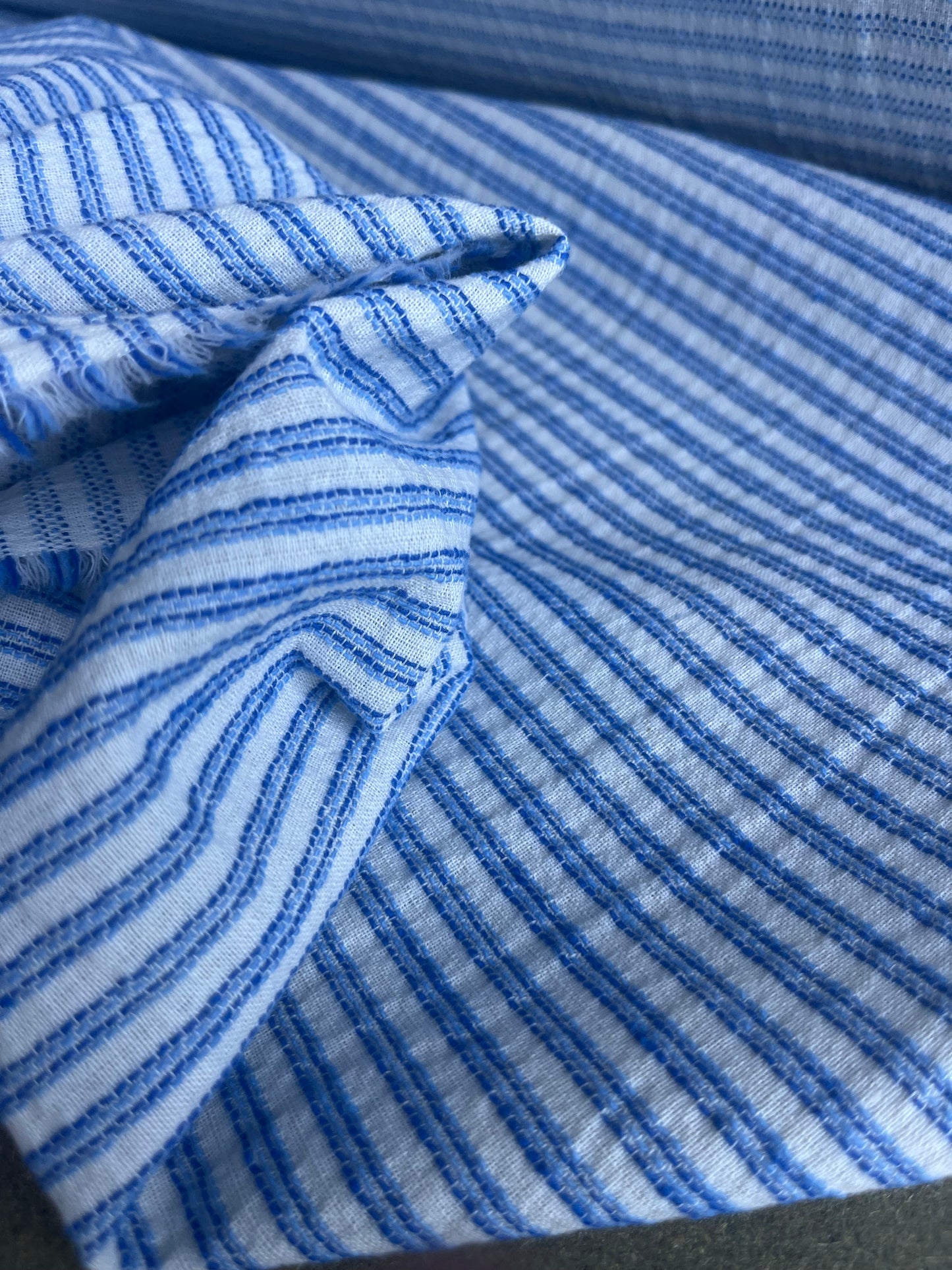 RW 023 stripes cotton/linen cobalt/white