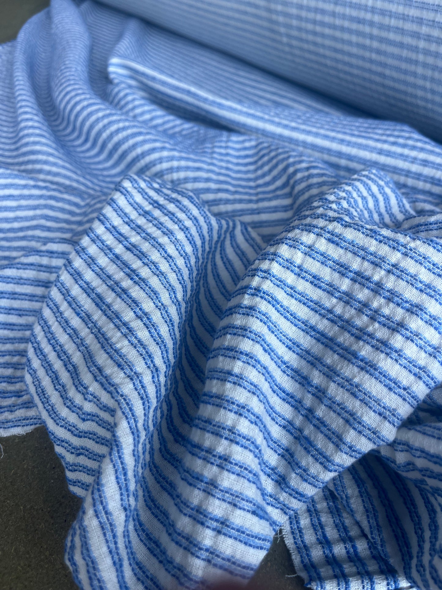 RW 023 stripes cotton/linen cobalt/white
