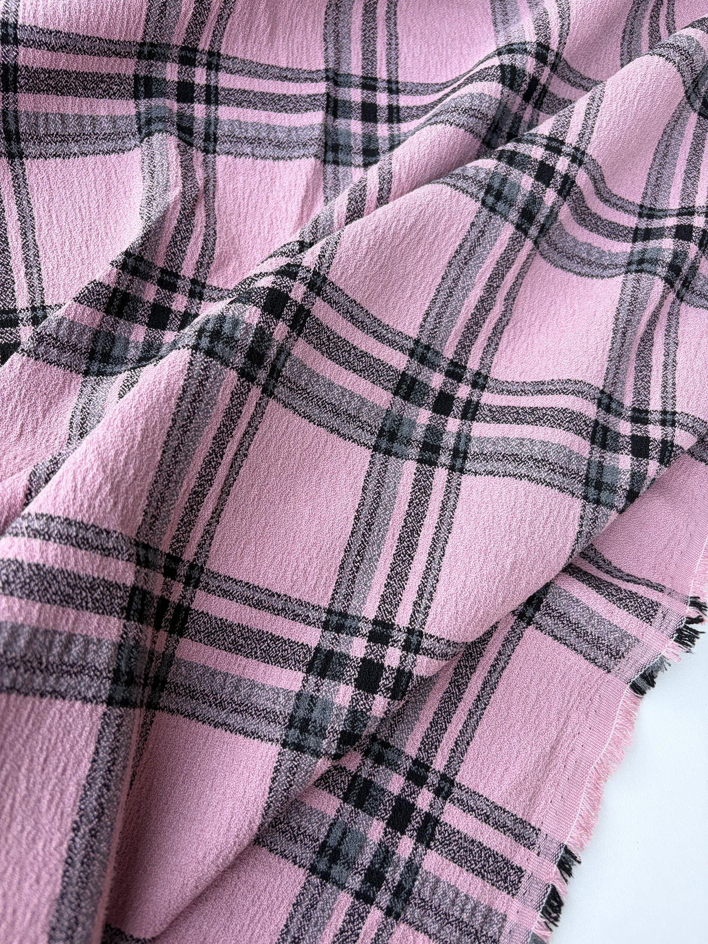 BART 043 dusty pink bi-stretch crêpe check